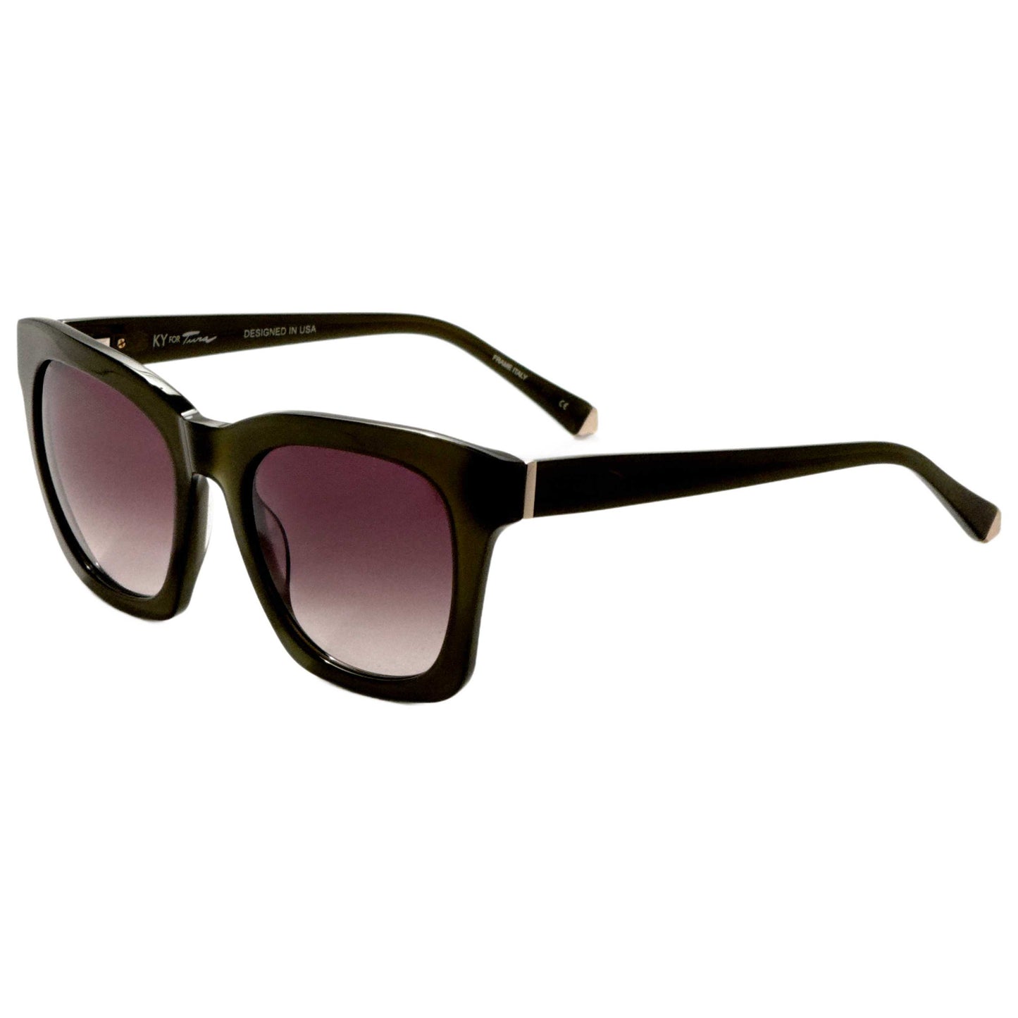 Front view of Kate Young Marley Women's Sunglasses K546-KHA-52