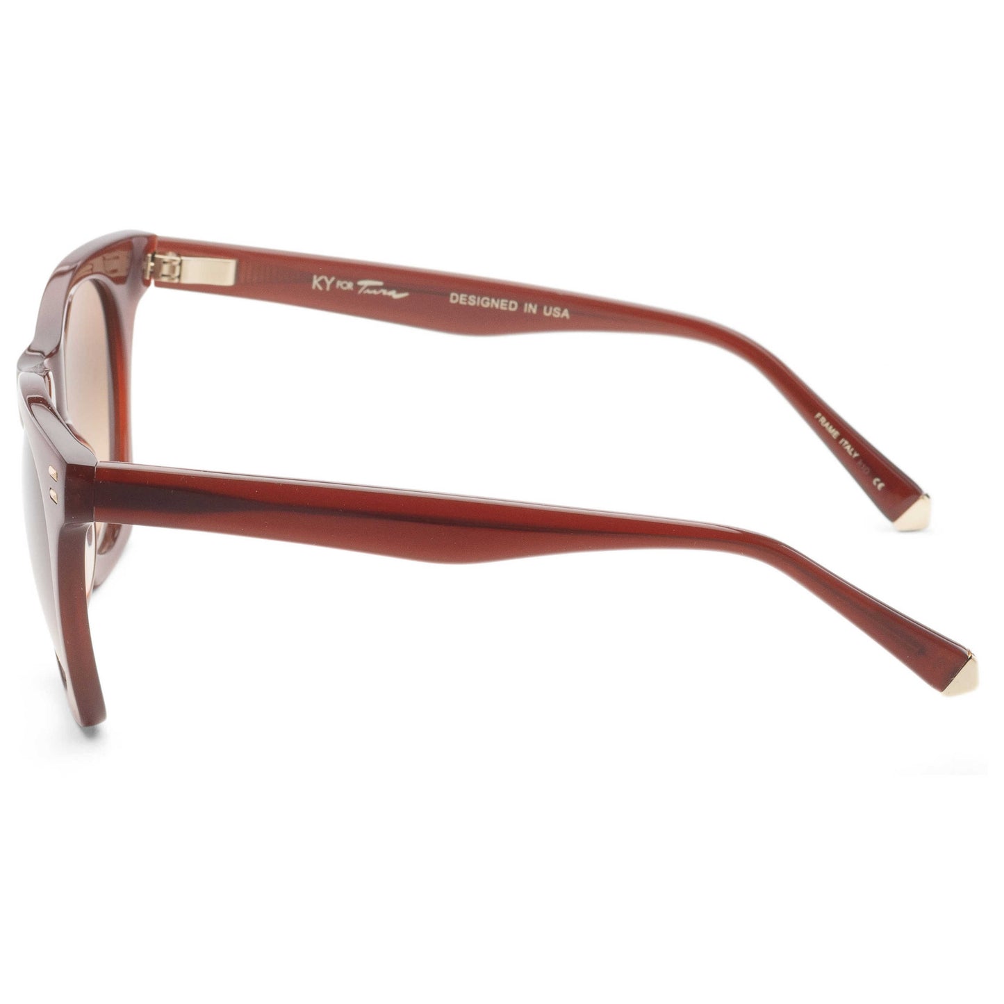 Left view of Kate Young For Tura Women's Sunglasses K550-BRN-50