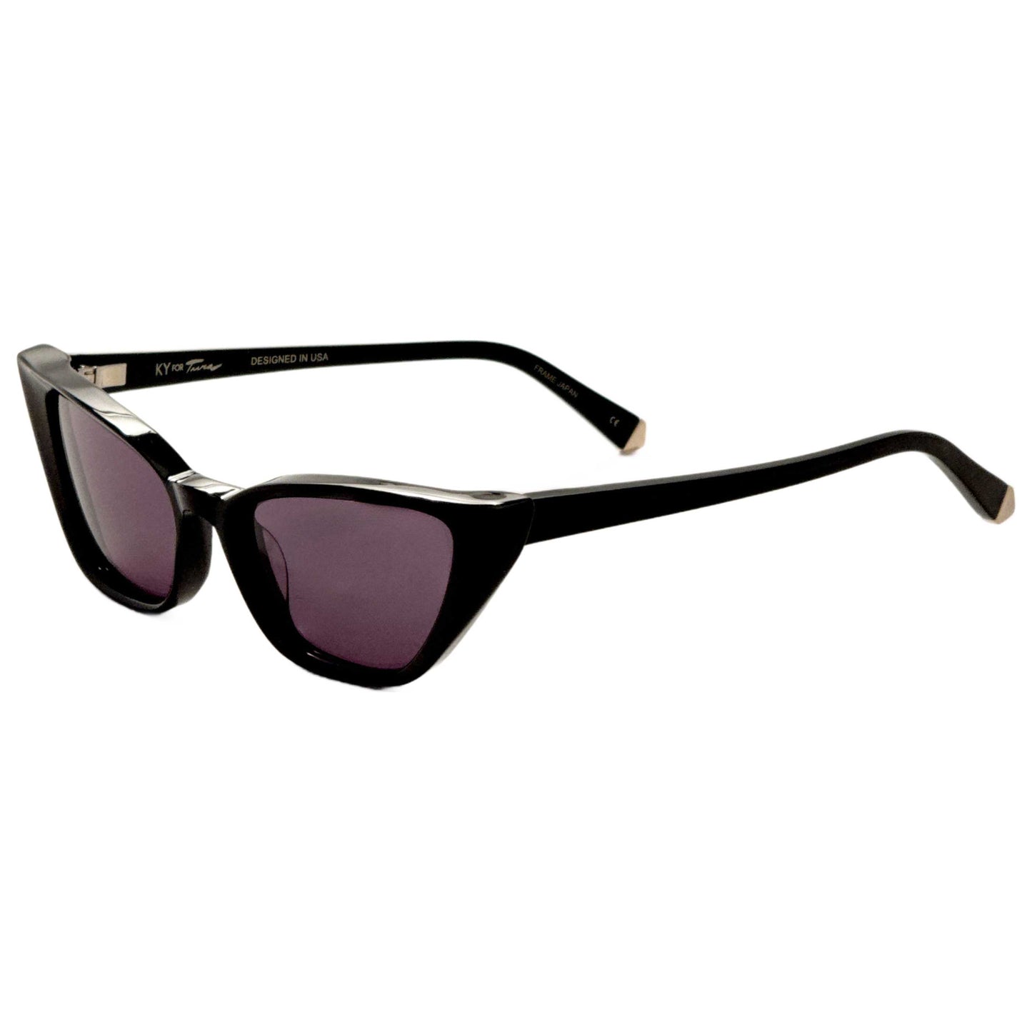 Front view of Kate Young Fawn Women's Sunglasses K557-BLK-54
