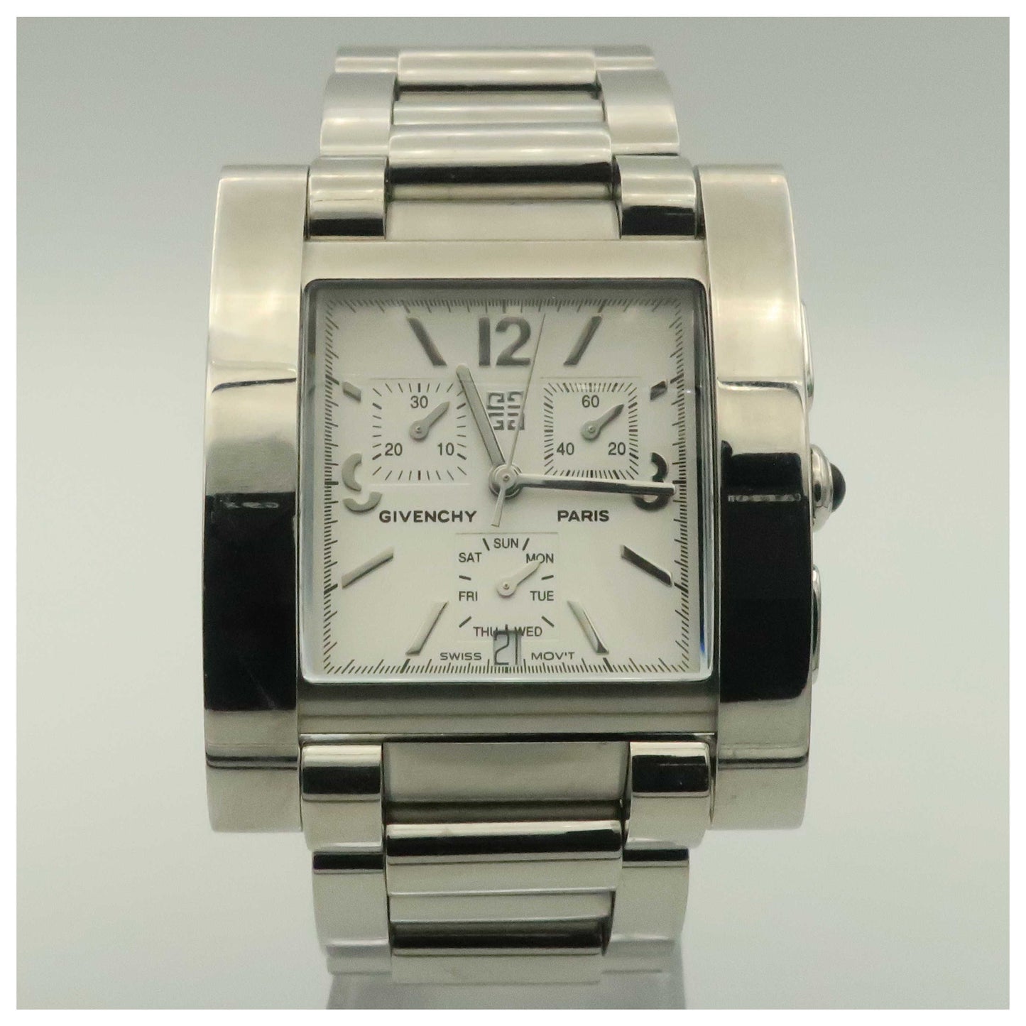 Front view of Givenchy Attitude Men's Swiss Quartz (Battery-Powered) Watch KO-CH-S-3-BR-PO