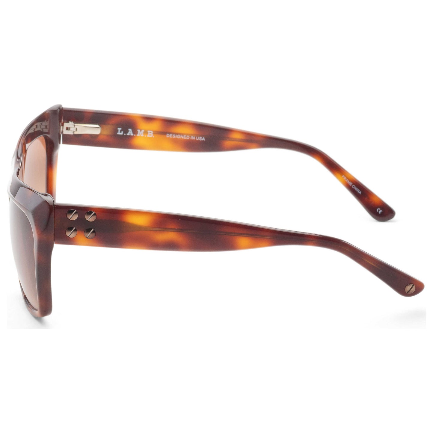 Left view of L.A.M.B. Women's Sunglasses LA513-TORT-56