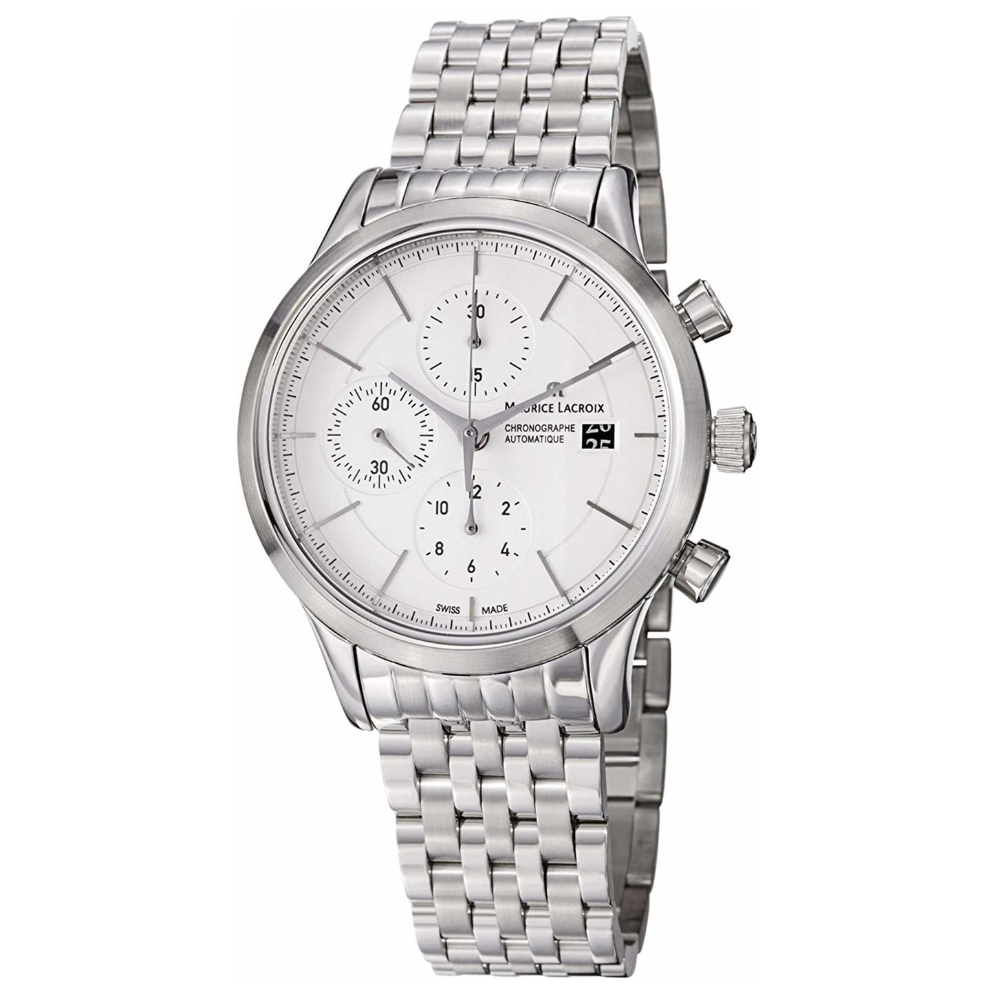 Front view of Maurice Lacroix Les Classiques Men's Automatic Watch LC6058-SS002-130-1