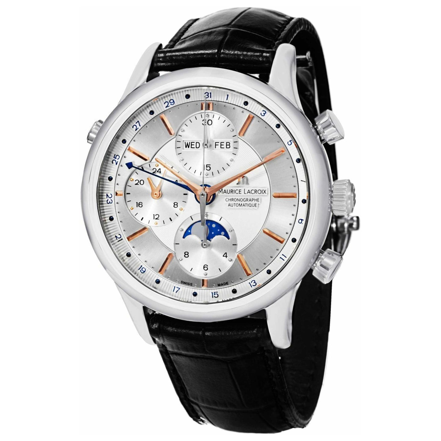 Front view of Maurice Lacroix Les Classiques Men's Automatic Watch LC6078-SS001-131-1
