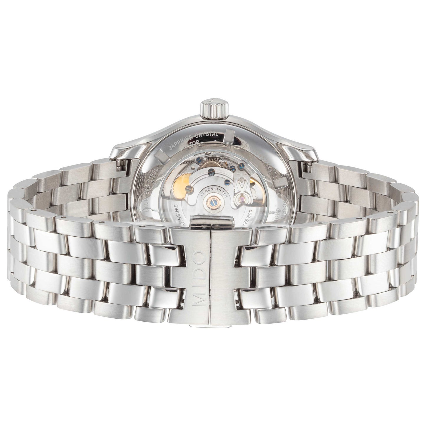 Back view of Mido Belluna Clou De Paris Men's Automatic Watch M0014311103192