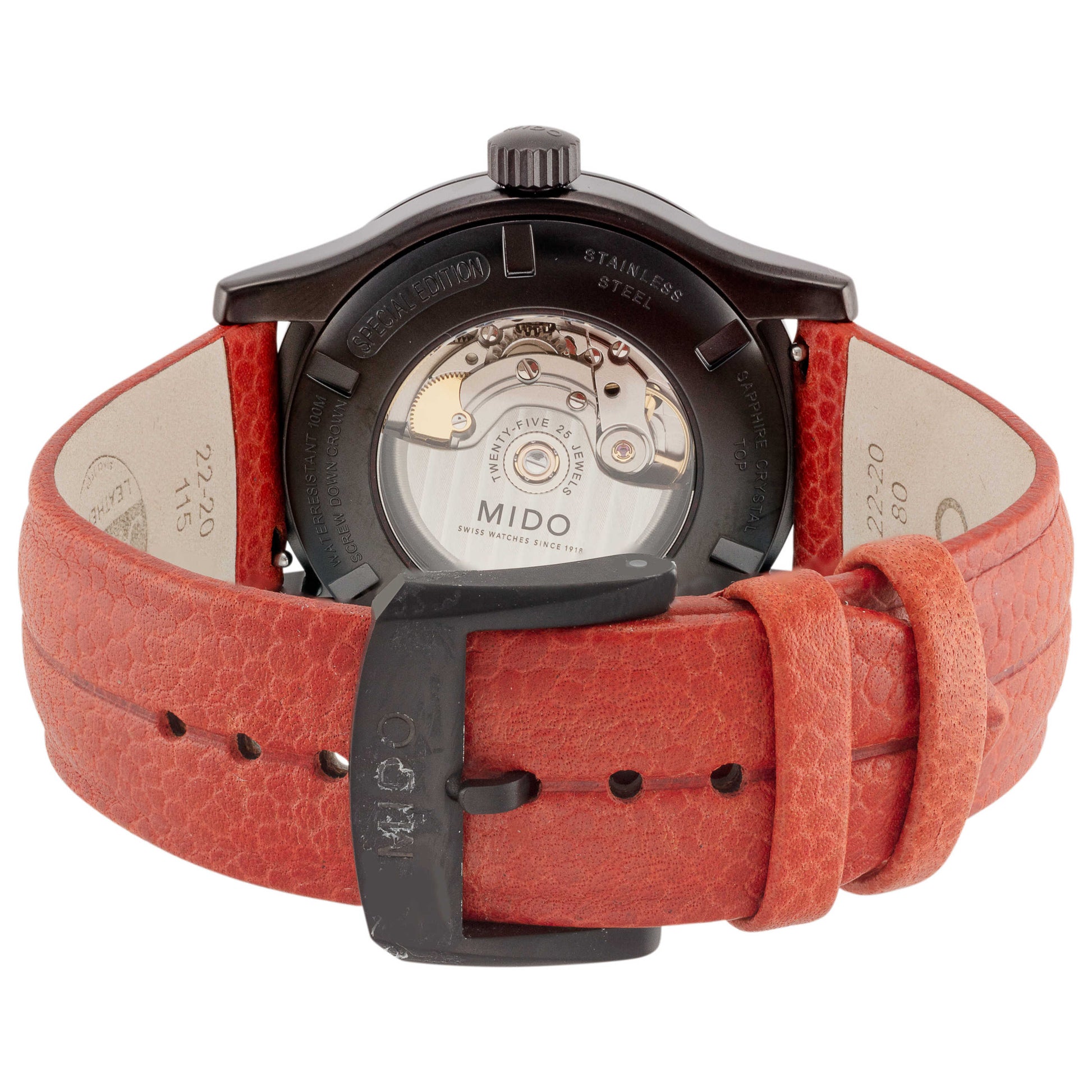 Back view of Mido Multifort Men's Automatic Watch M0054303605080