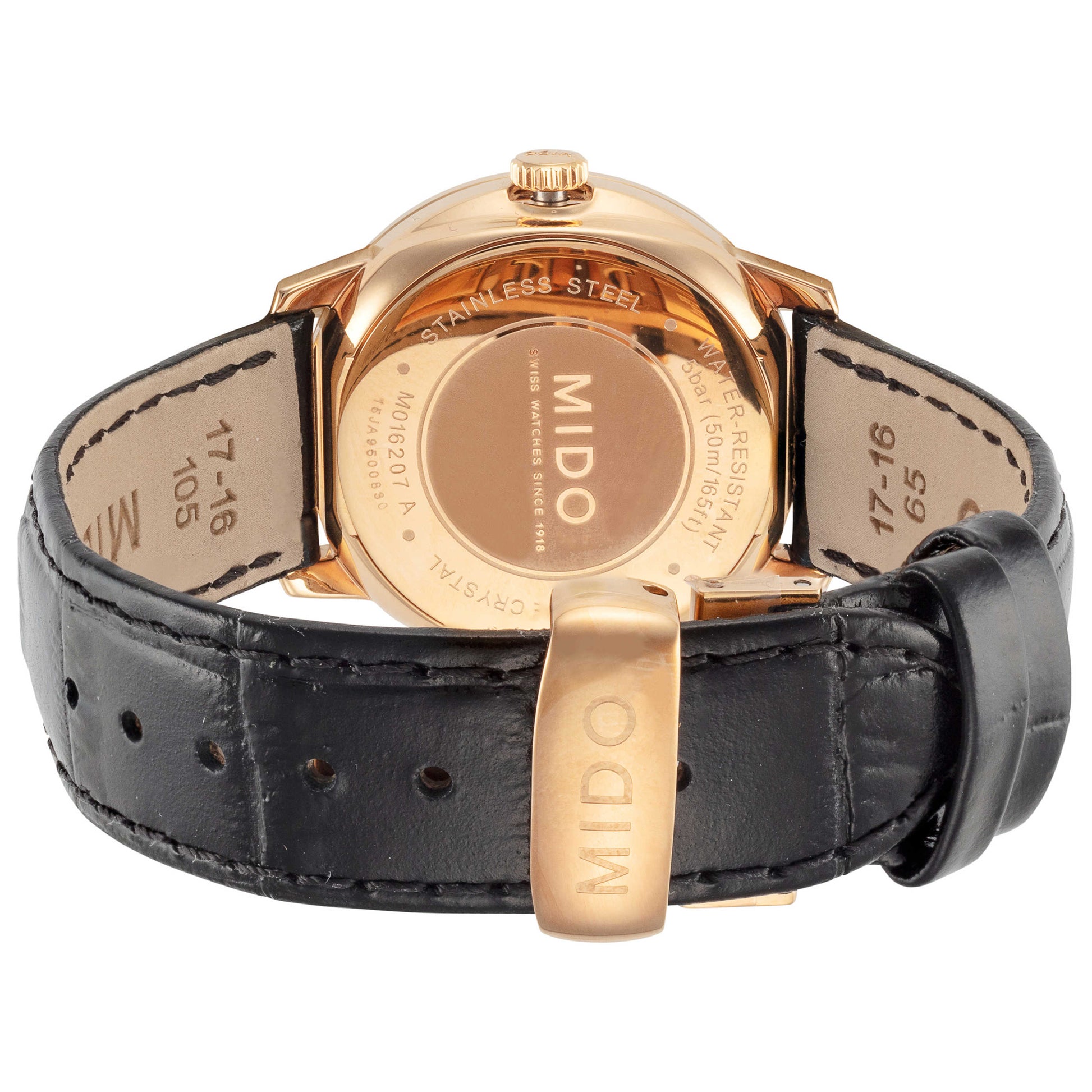 Back view of Mido Commander II Women's Automatic Watch M0162073611680