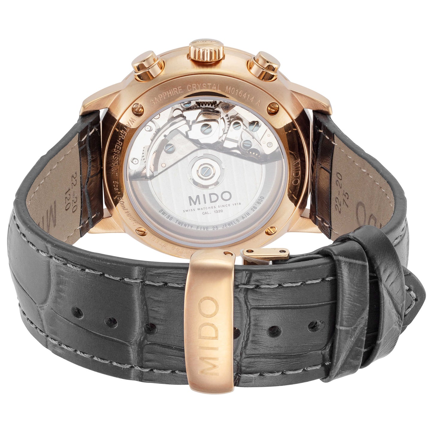 Back view of Mido Commander II Men's Automatic Watch M0164143603159
