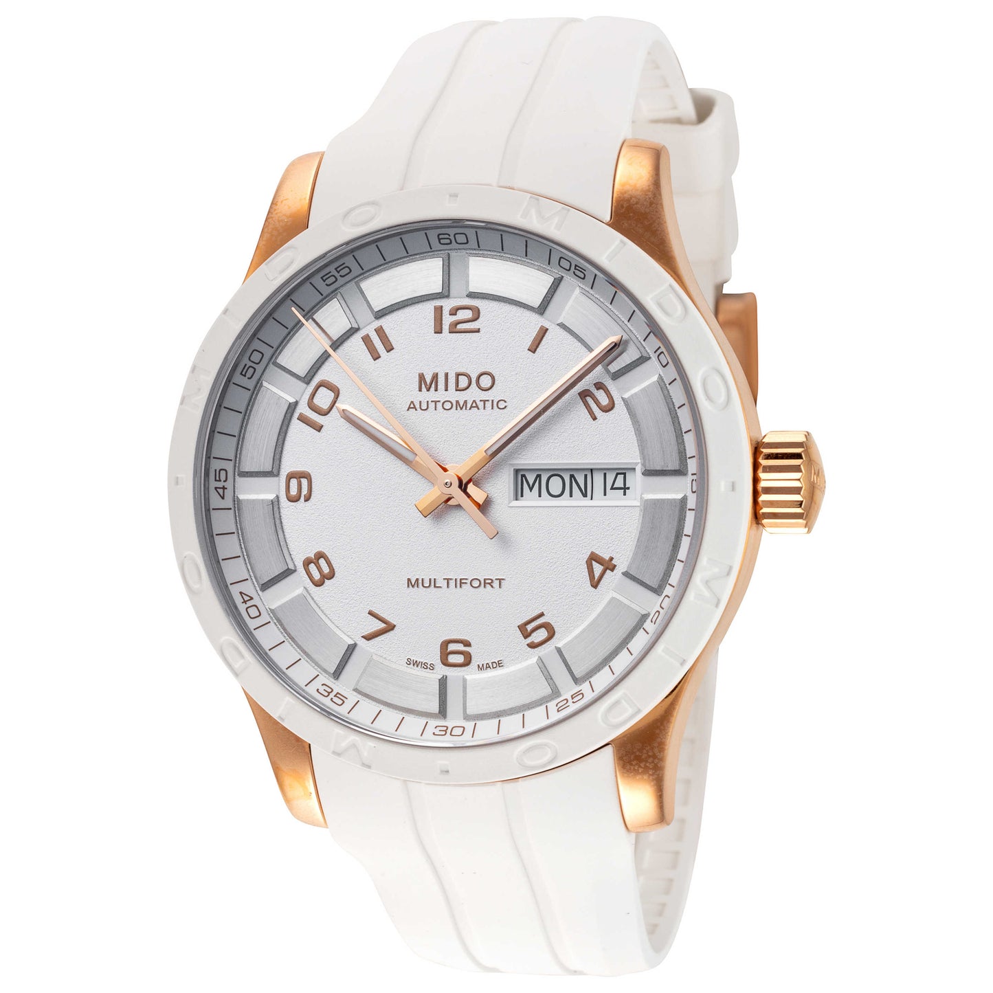 Front view of Mido Multifort Unisex Automatic Watch M0188303701280