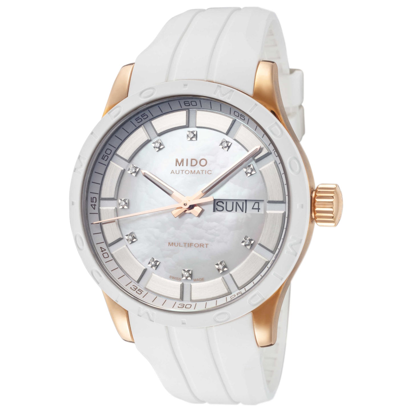 Front view of Mido Multifort Unisex Automatic Watch M0188303711680