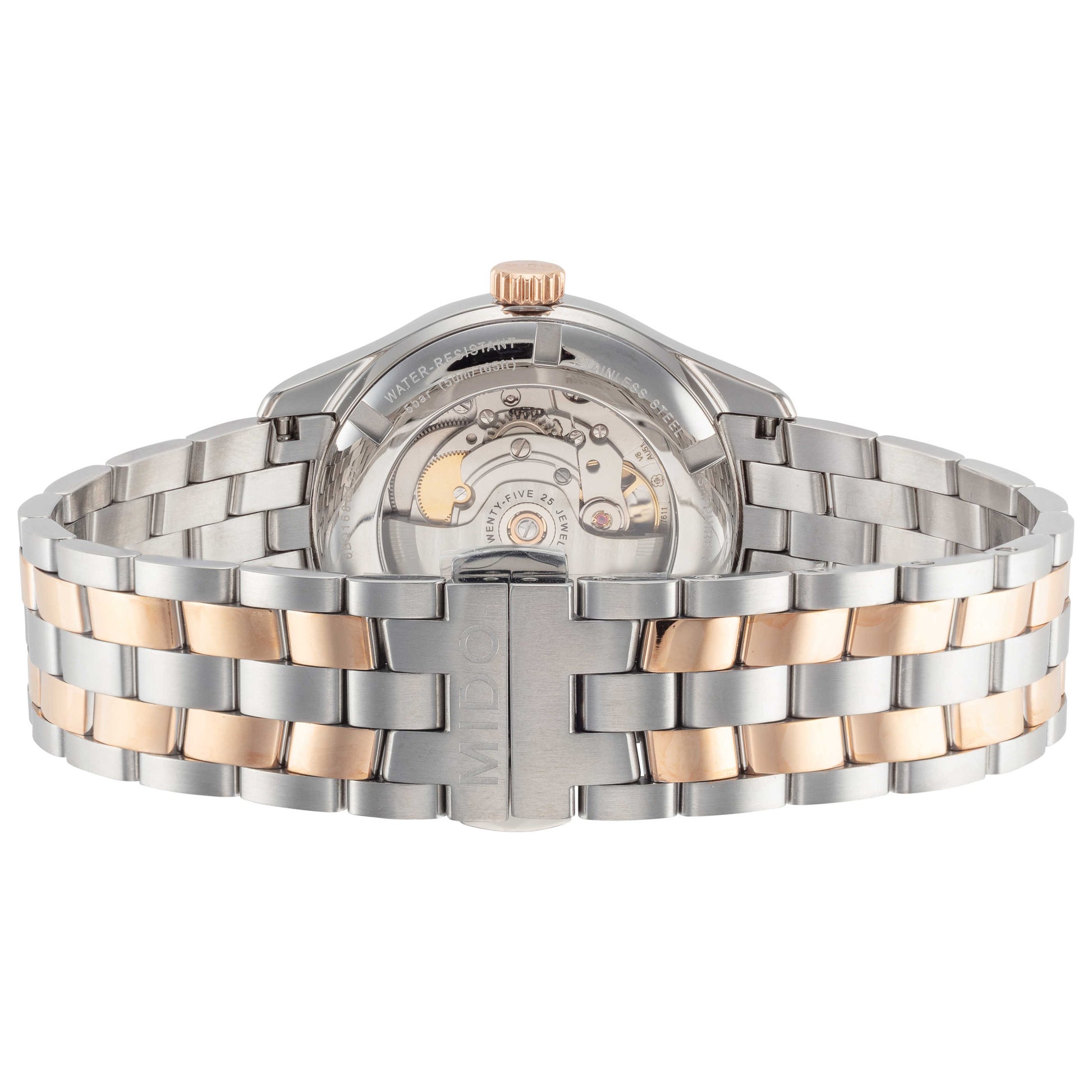 Back view of Mido Belluna II Men's Automatic Watch M0244072203109