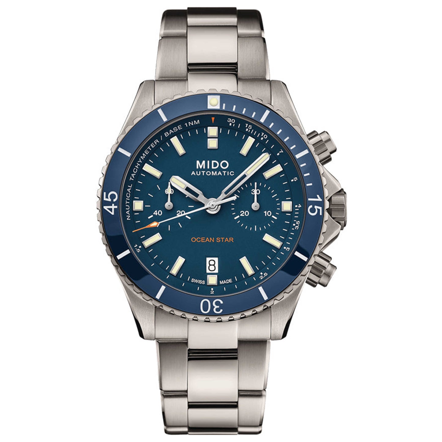 Front view of Mido Ocean Star Men's Automatic Watch M0266274404100