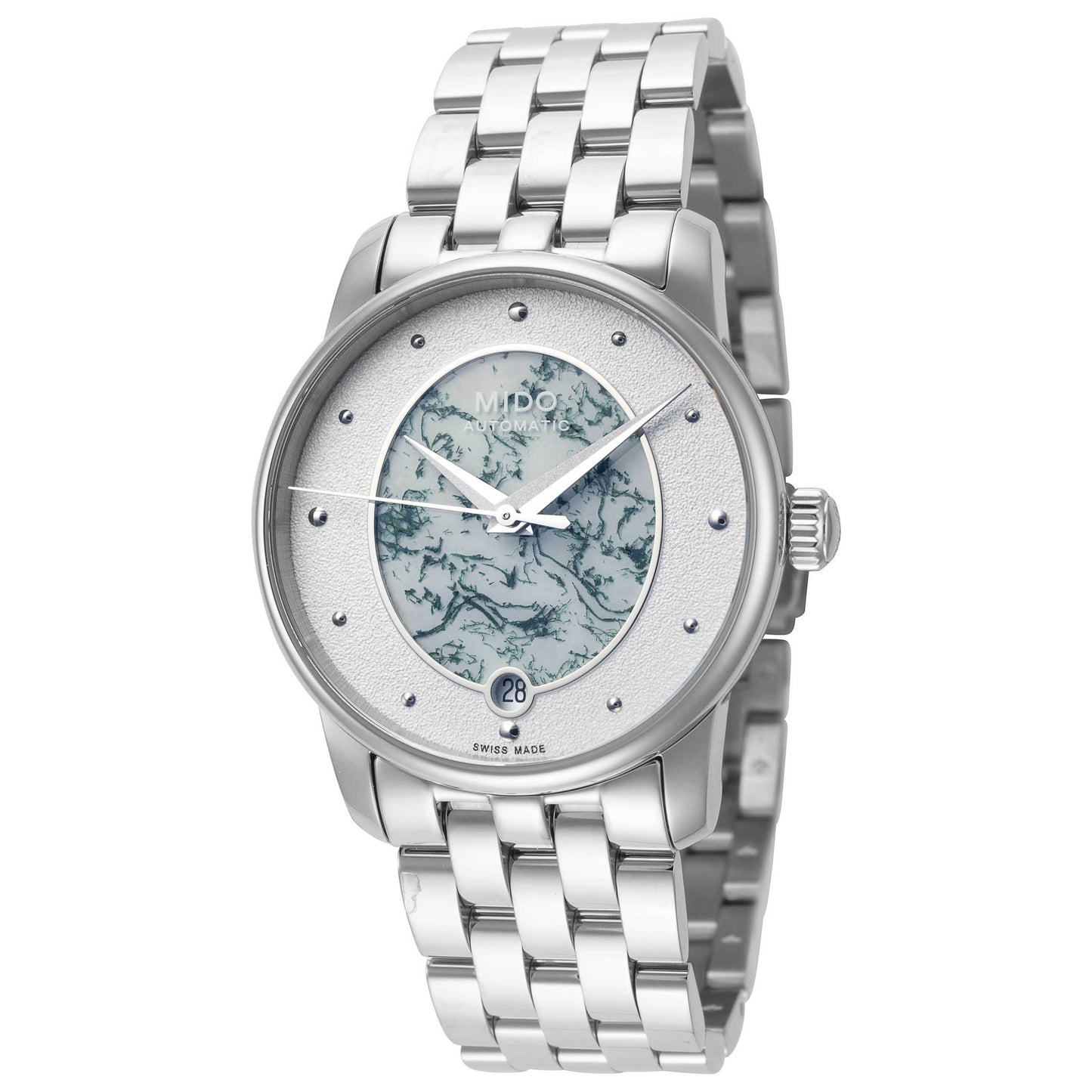 Front view of Mido Smiling Moon Women's Automatic Watch M0272071101001