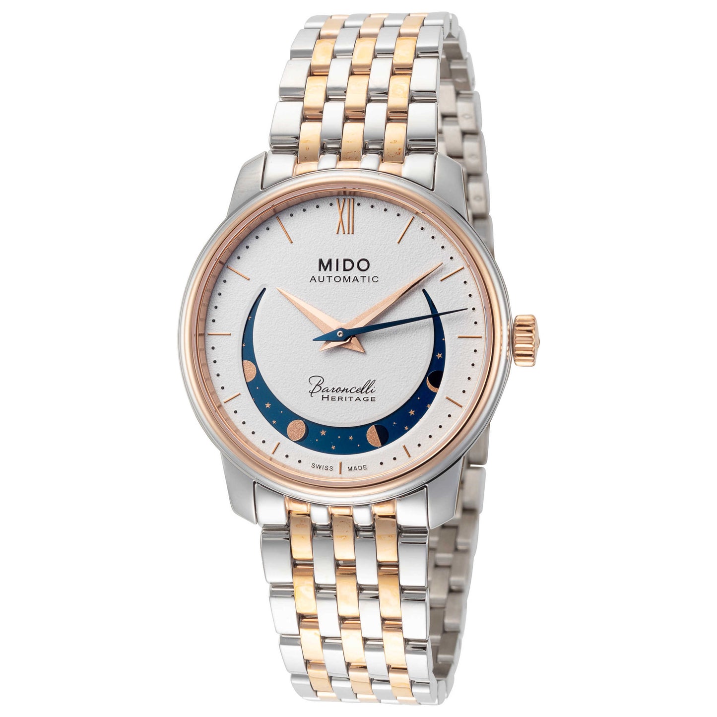 Front view of Mido Smiling Moon Women's Automatic Watch M0272072201001