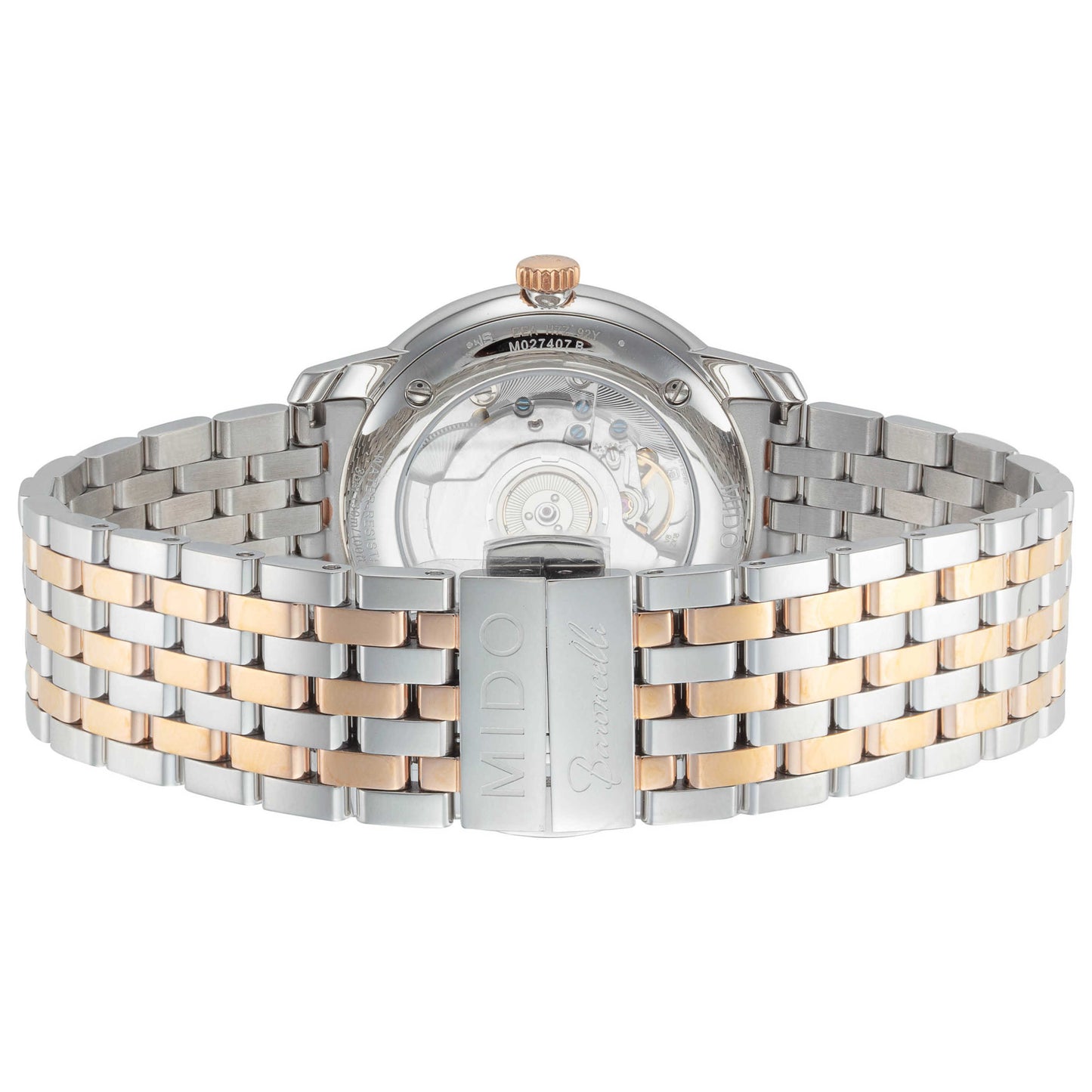 Back view of Mido Smiling Moon Men's Automatic Watch M0274072201001