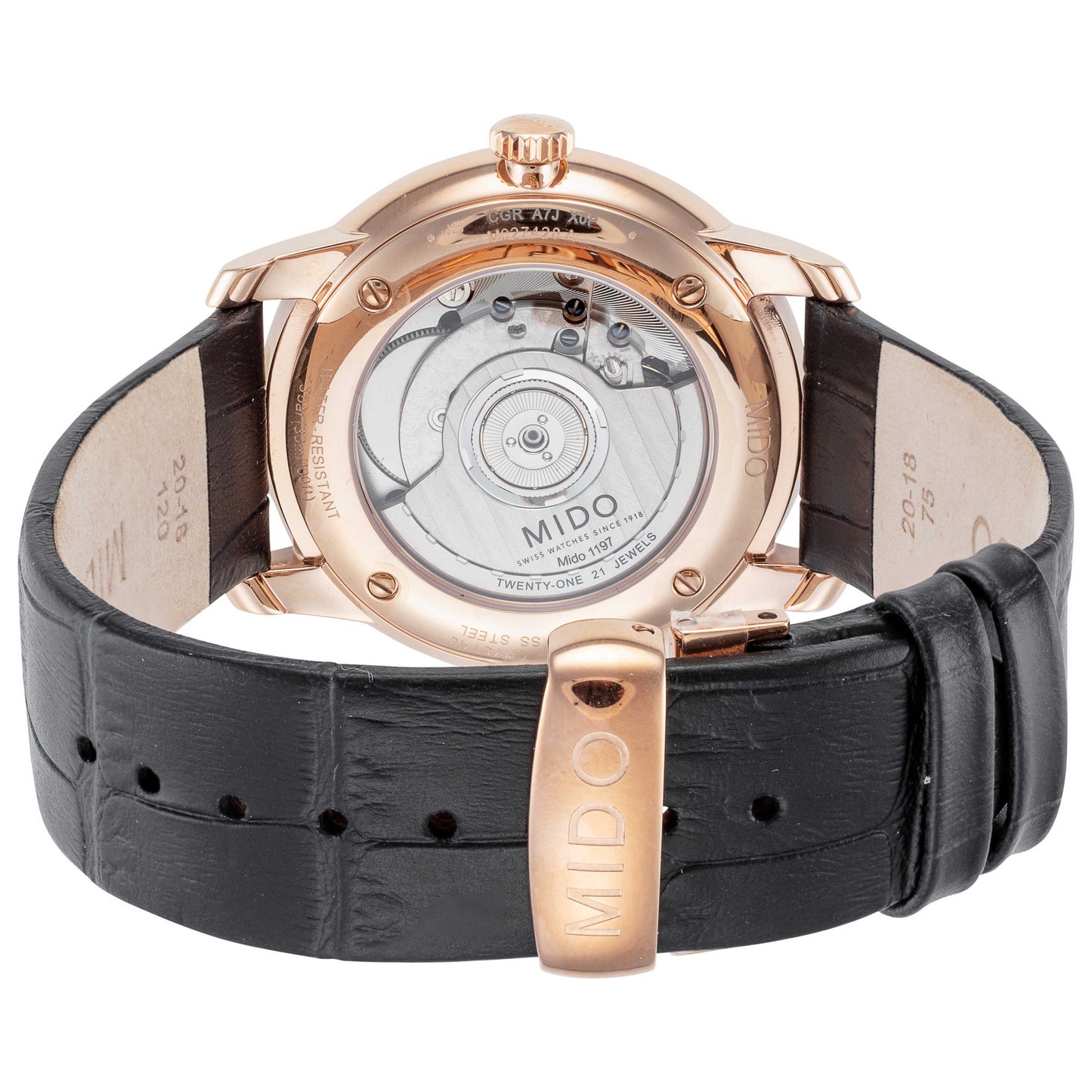 Back view of Mido Baroncelli Men's Automatic Watch M0274283605300