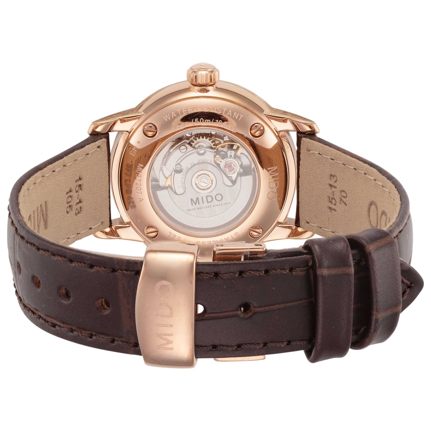 Back view of Mido Baroncelli Women's Automatic Watch M0372073604601