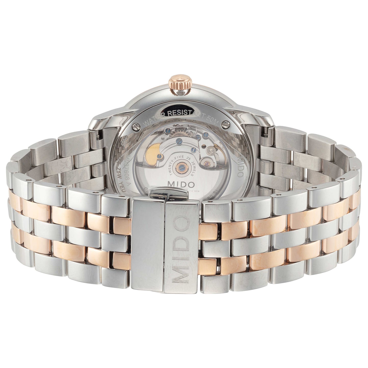 Back view of Mido Baroncelli Jubilee Men's Automatic Watch M0376082206200