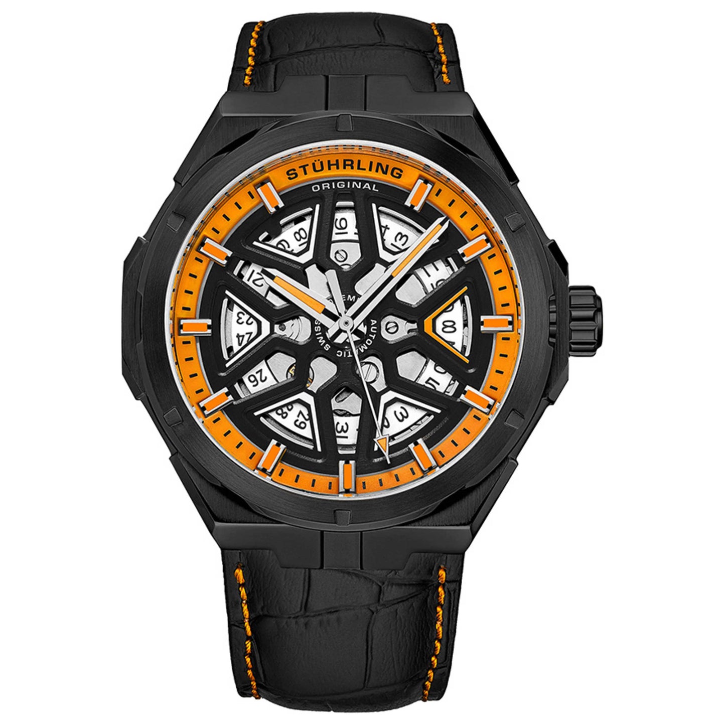 Front view of Stuhrling Legacy Men's Automatic Watch M13694