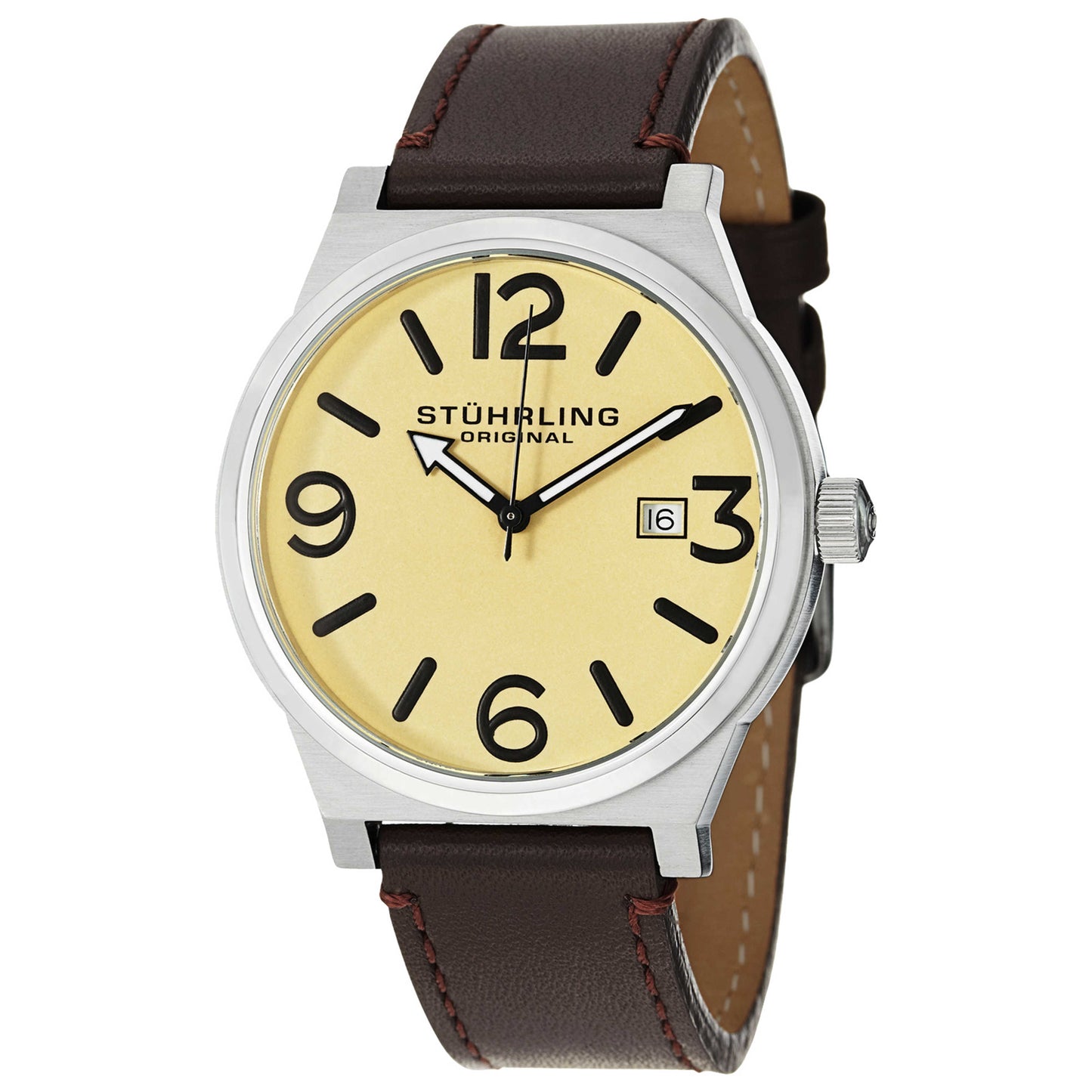 Front view of Stuhrling Aviator Men's Quartz Watch M14607