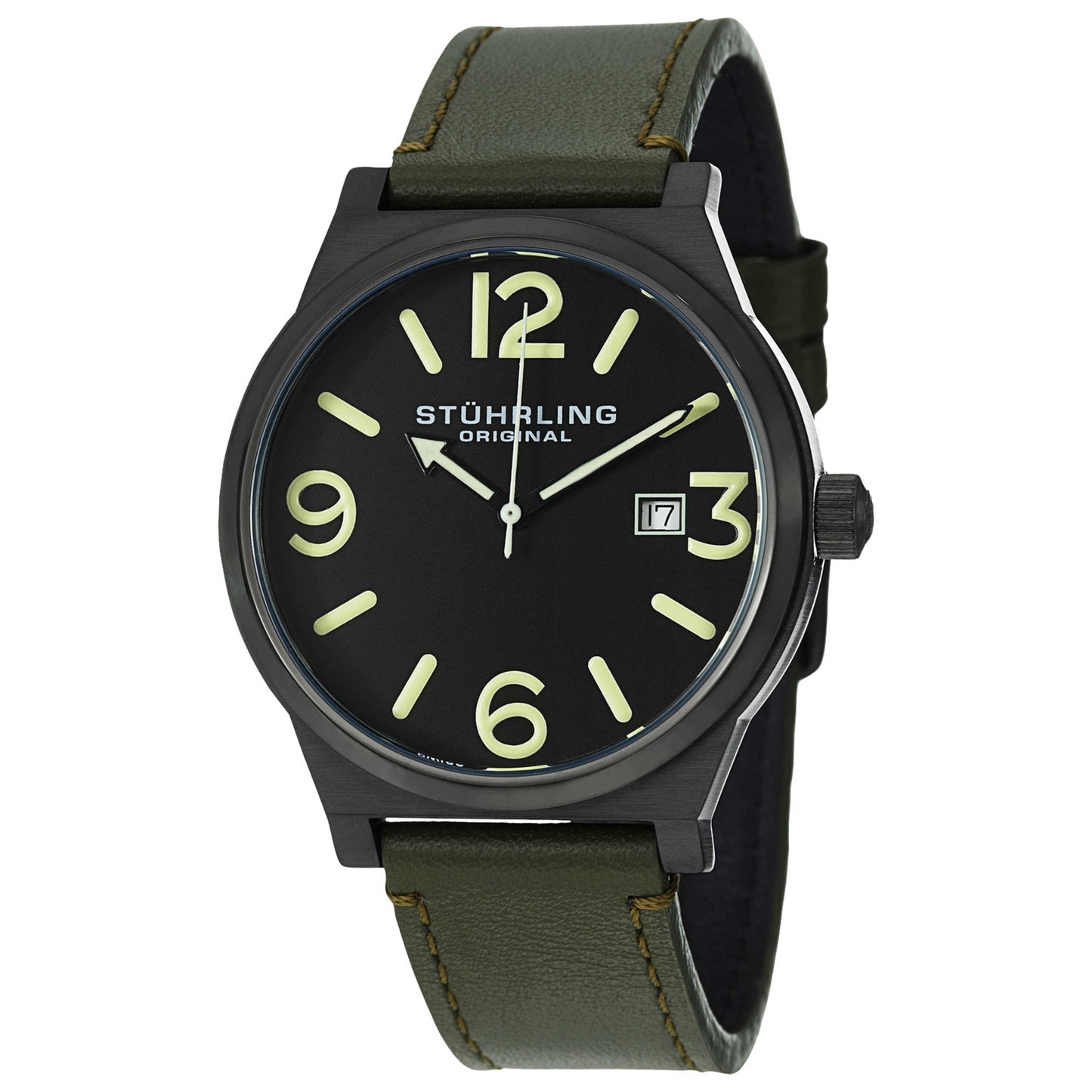 Front view of Stuhrling Aviator Men's Quartz Watch M14608