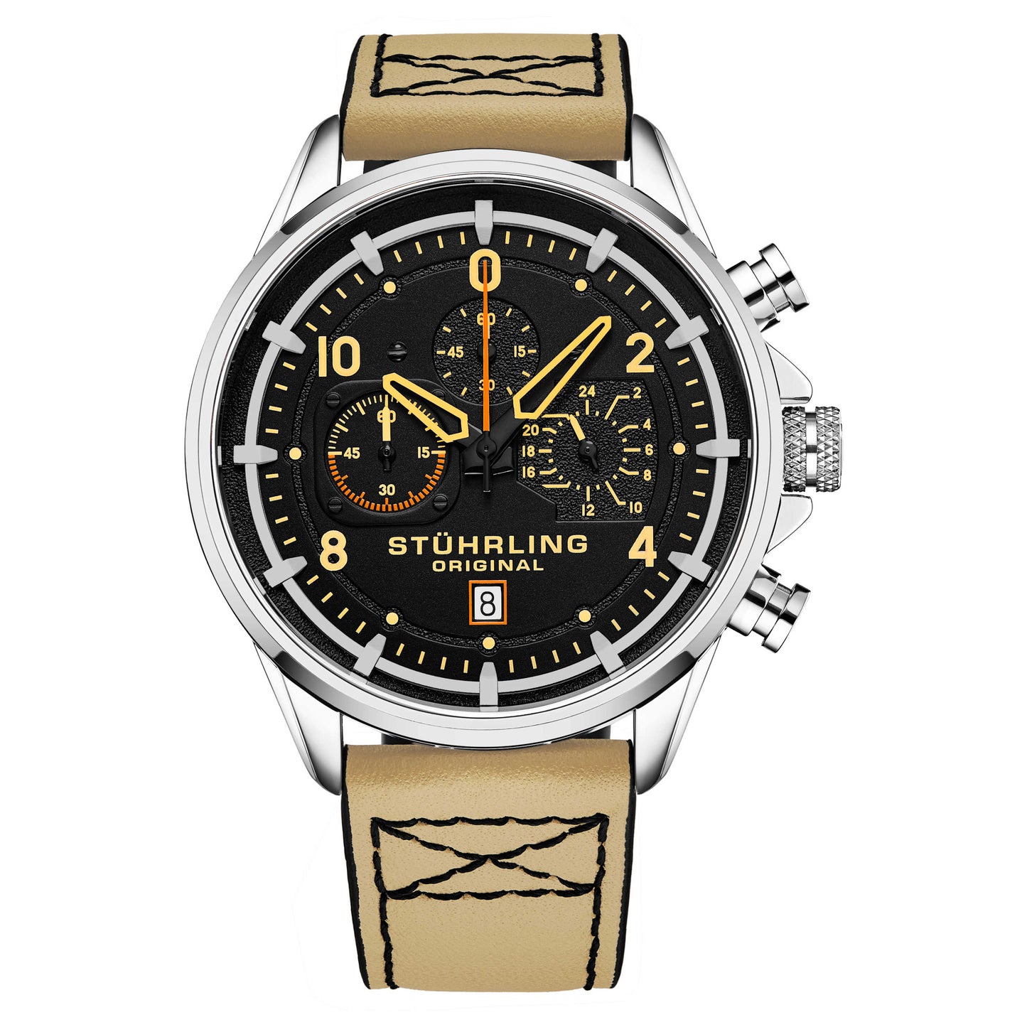 Front view of Stuhrling Aviator Men's Quartz Watch M14882