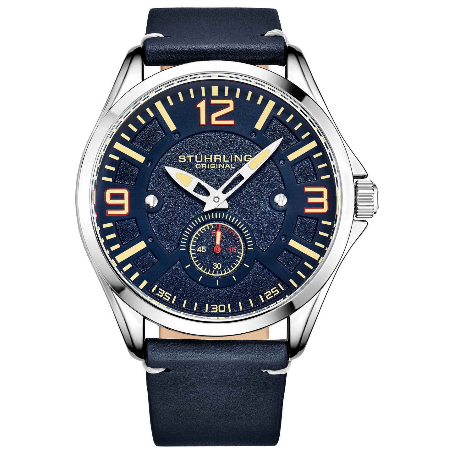 Front view of Stuhrling Aviator Men's Quartz Watch M15004