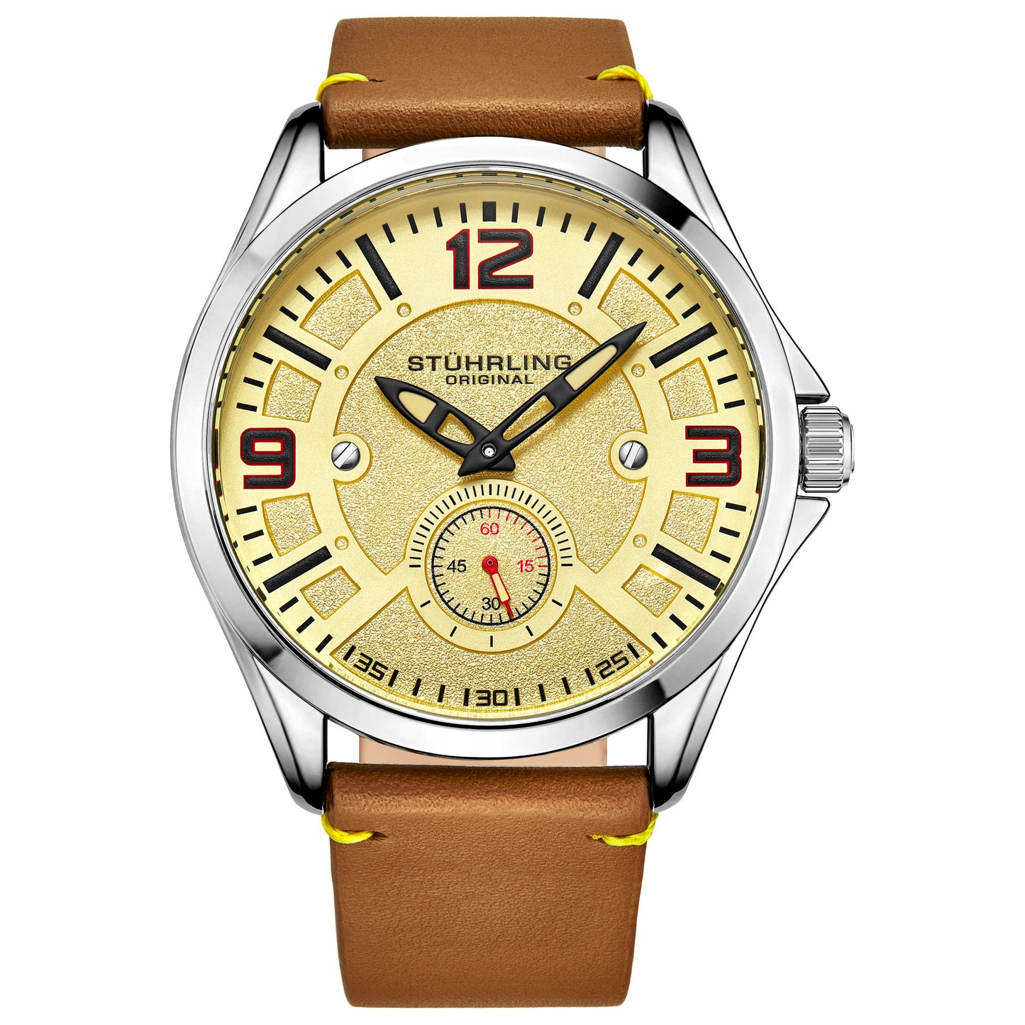 Front view of Stuhrling Aviator Men's Quartz Watch M15006