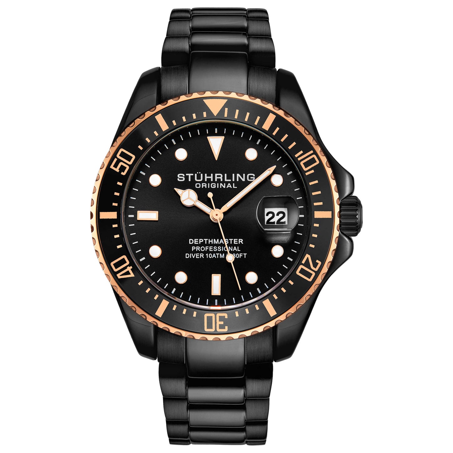 Front view of Stuhrling Aquadiver Men's Quartz Watch M15063