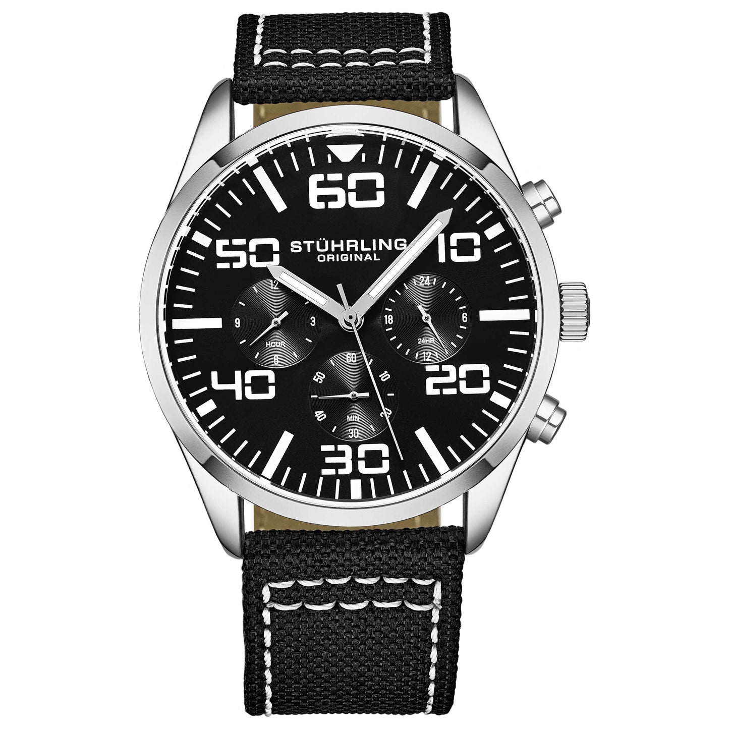 Front view of Stuhrling Aviator Men's Quartz Watch M15199