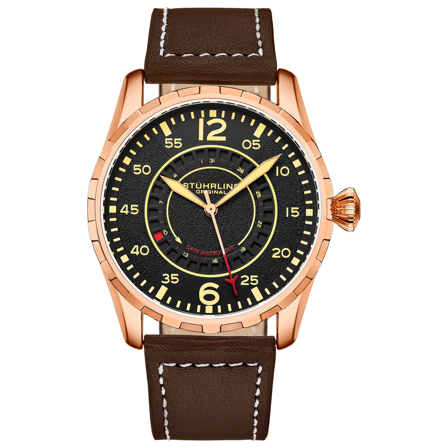 Front view of Stuhrling Aviator Men's Quartz Watch M15207