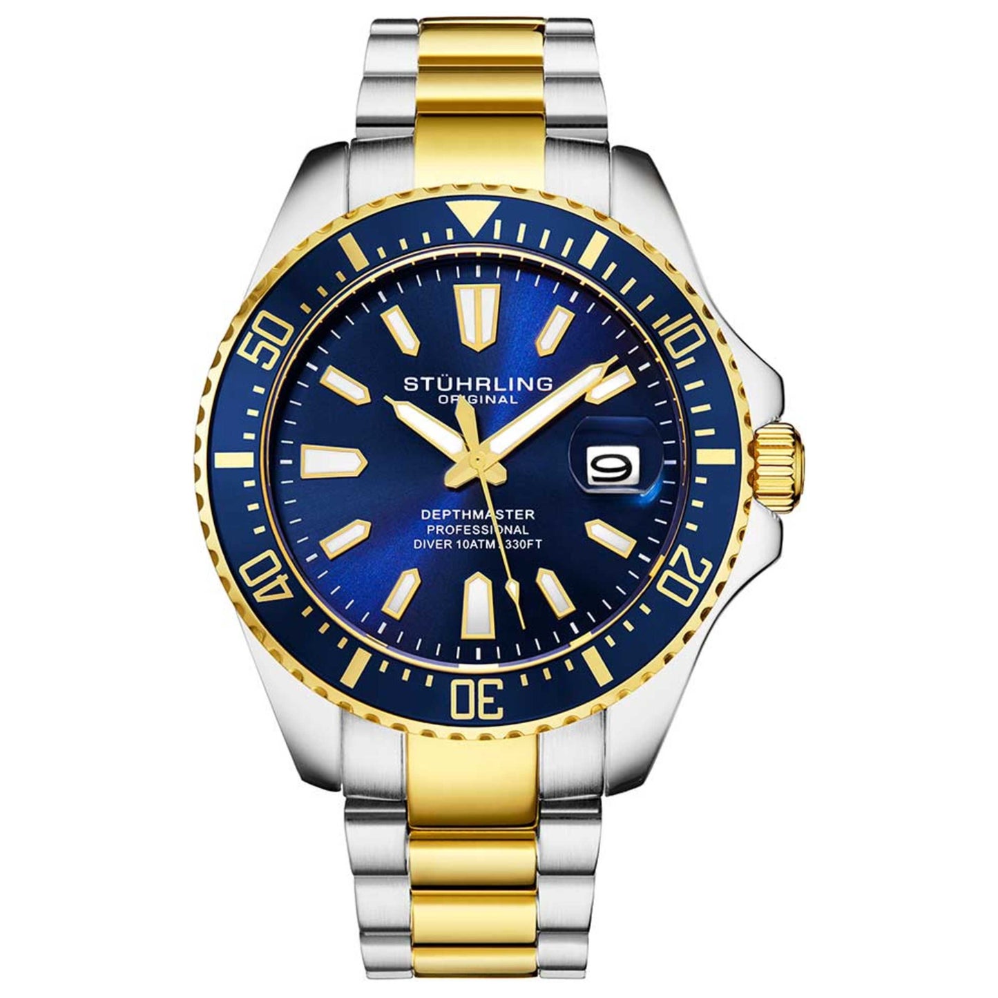 Front view of Stuhrling Aquadiver Men's Quartz Watch M16269