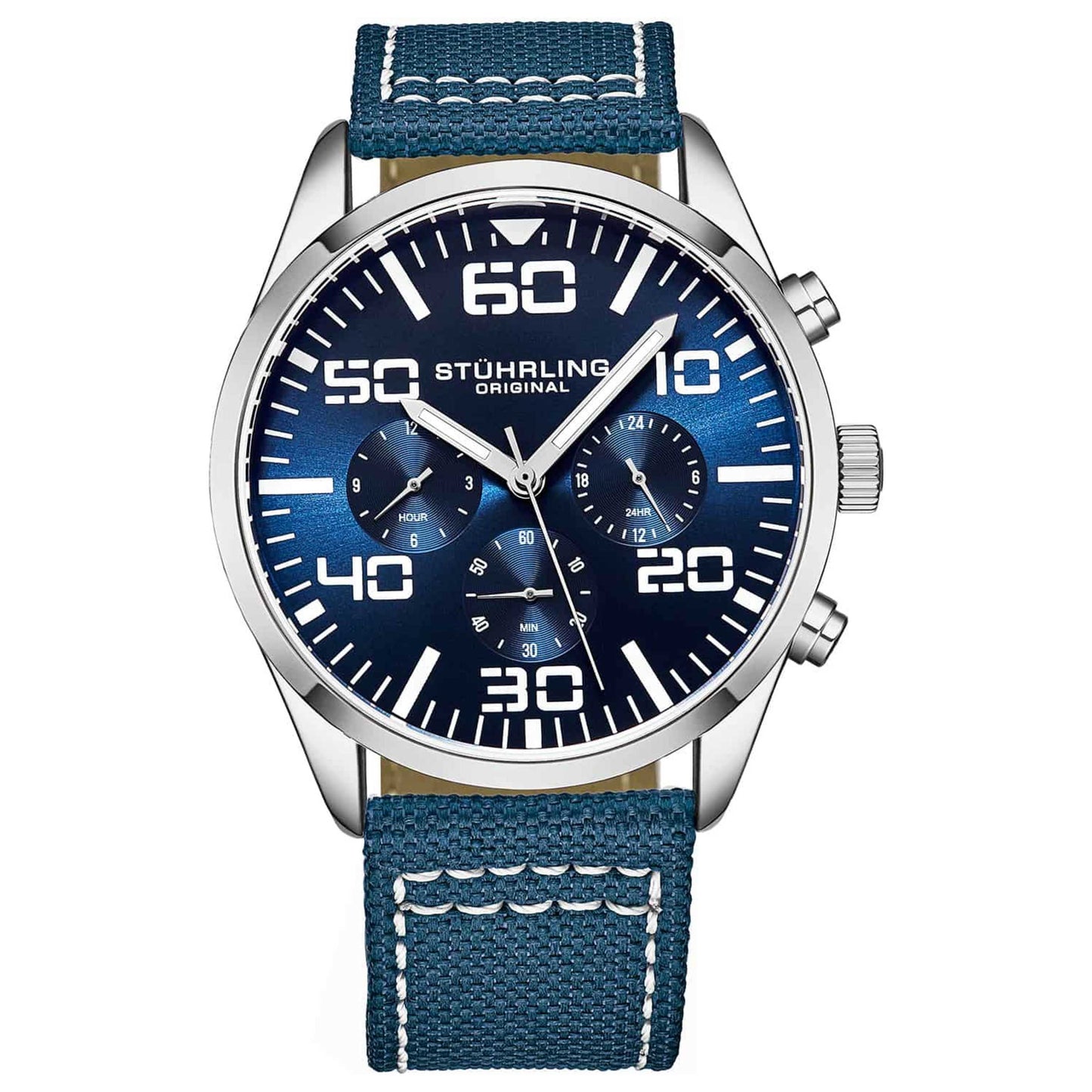 Front view of Stuhrling Aviator Men's Quartz Watch M16327