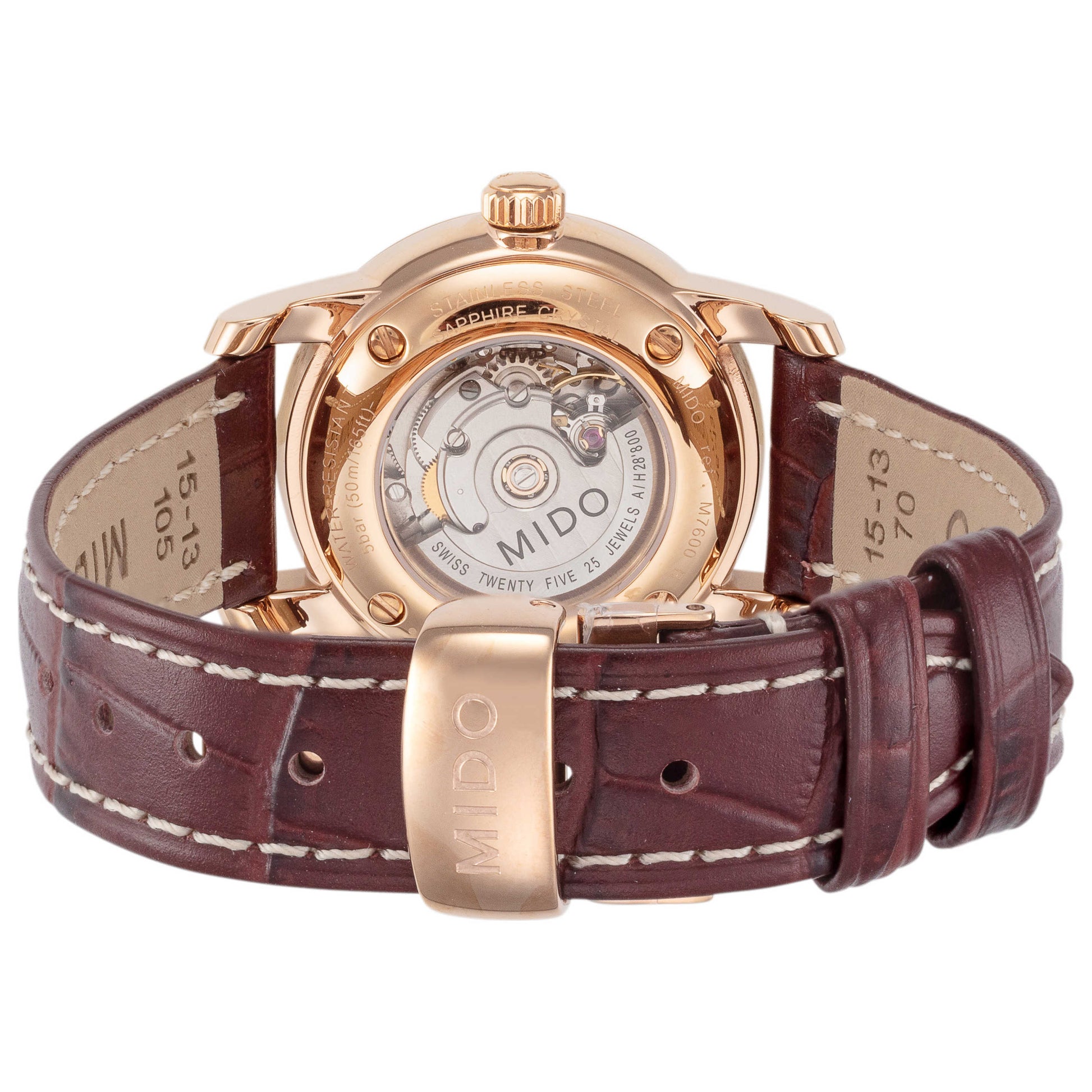 Back view of Mido Baroncelli Women's Automatic Watch M76003178