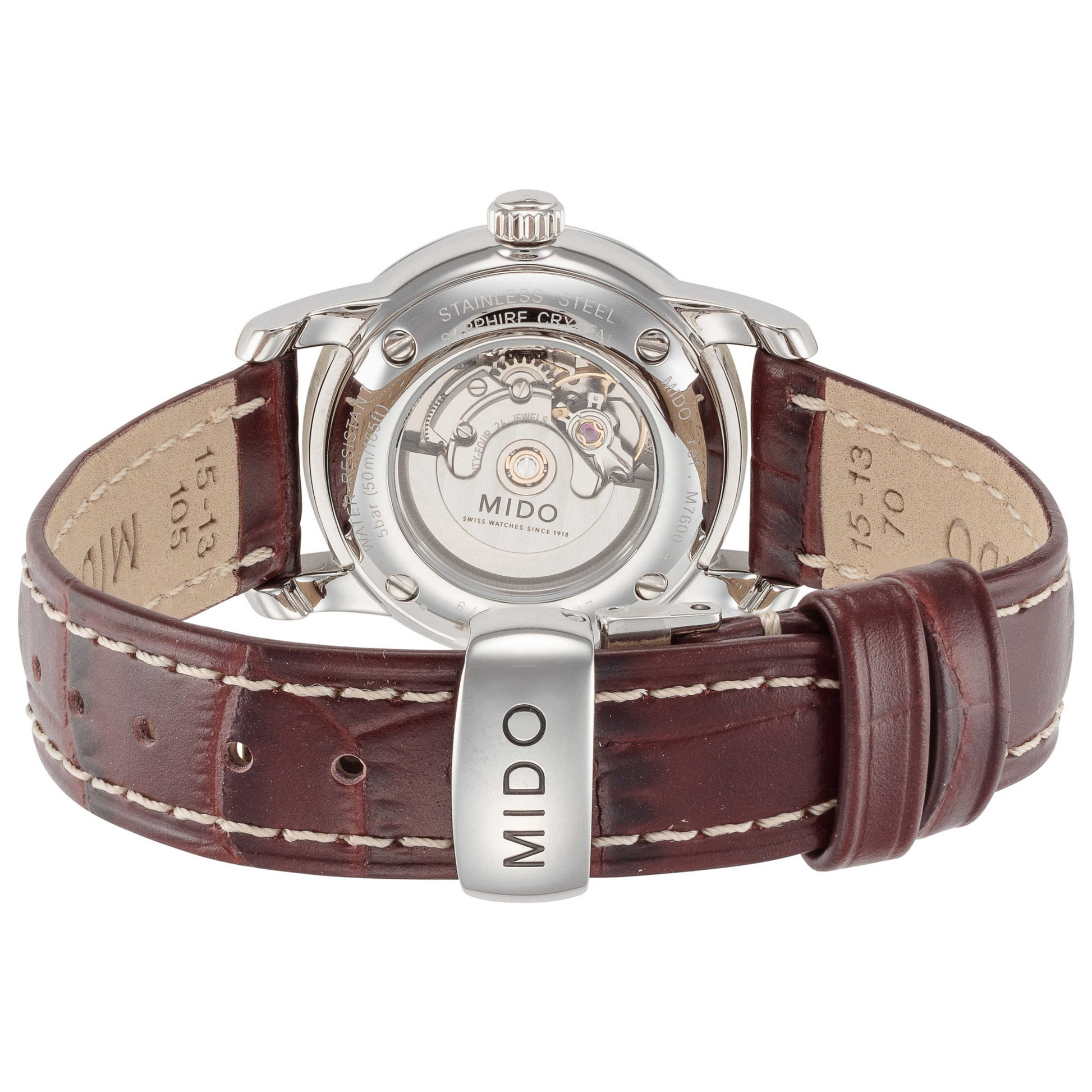 Back view of Mido Baroncelli Women's Automatic Watch M76004188