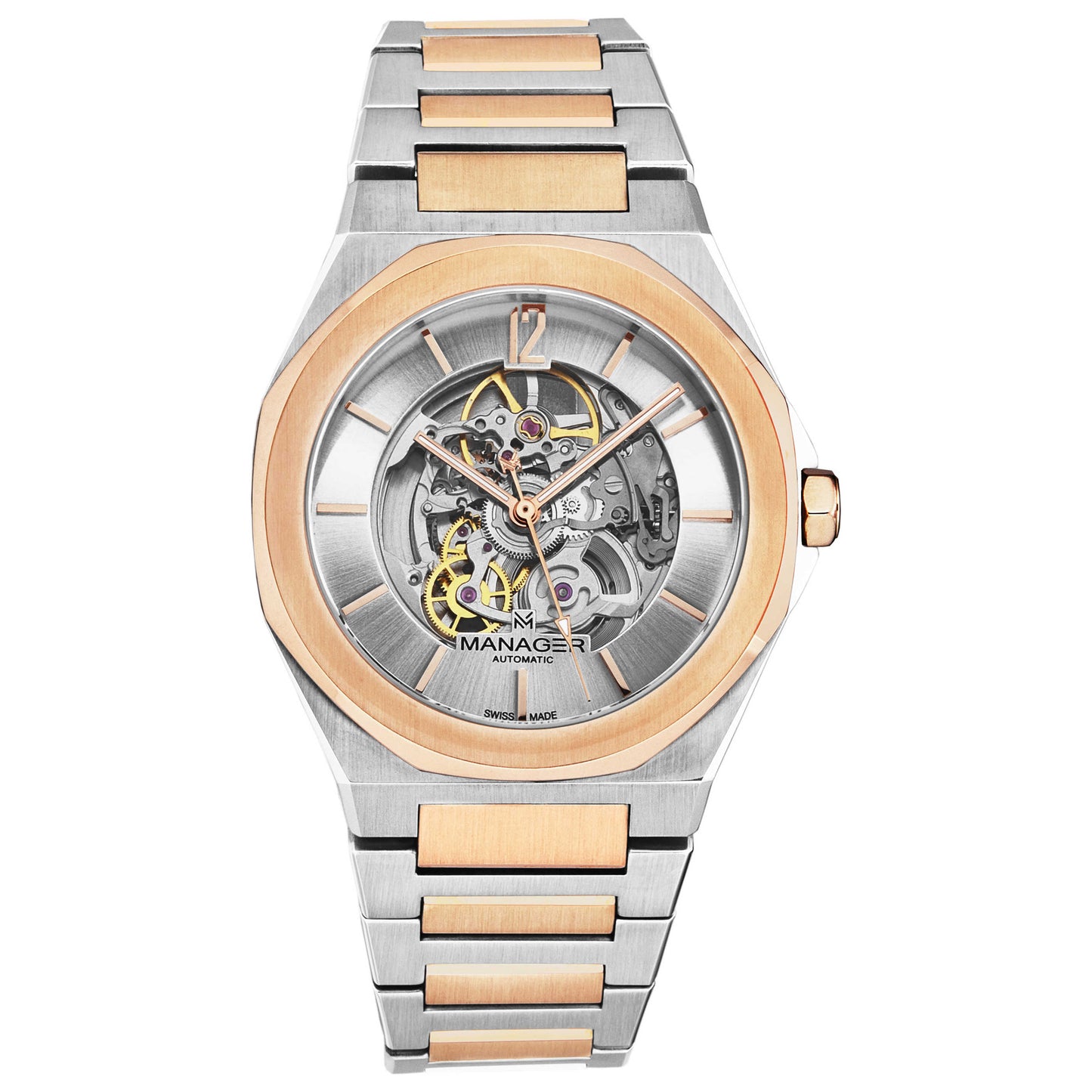 Front view of Manager Open Mind Men's Automatic Watch MAN-RO-05-BM