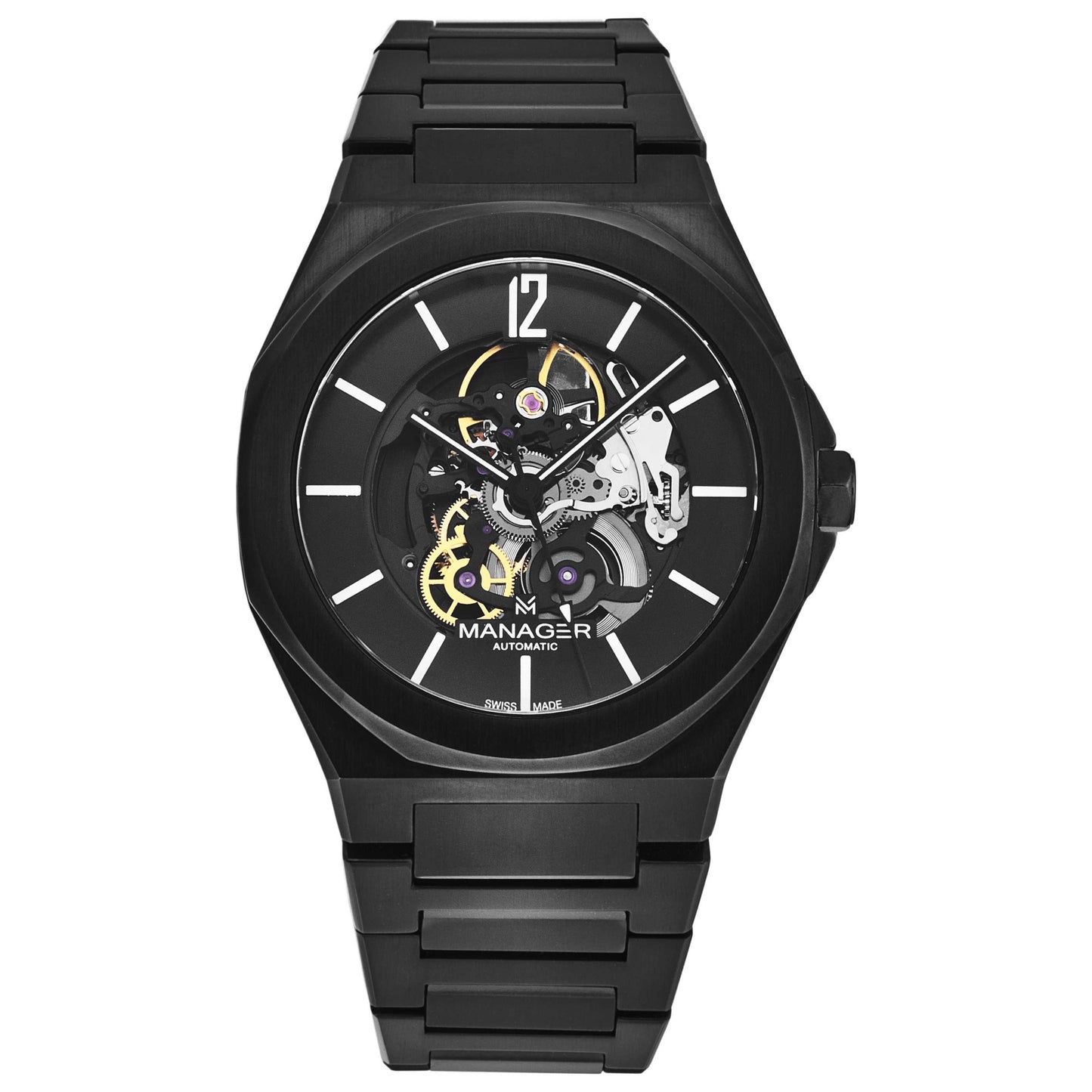 Front view of Manager Open Mind Men's Automatic Watch MAN-RO-09-NM