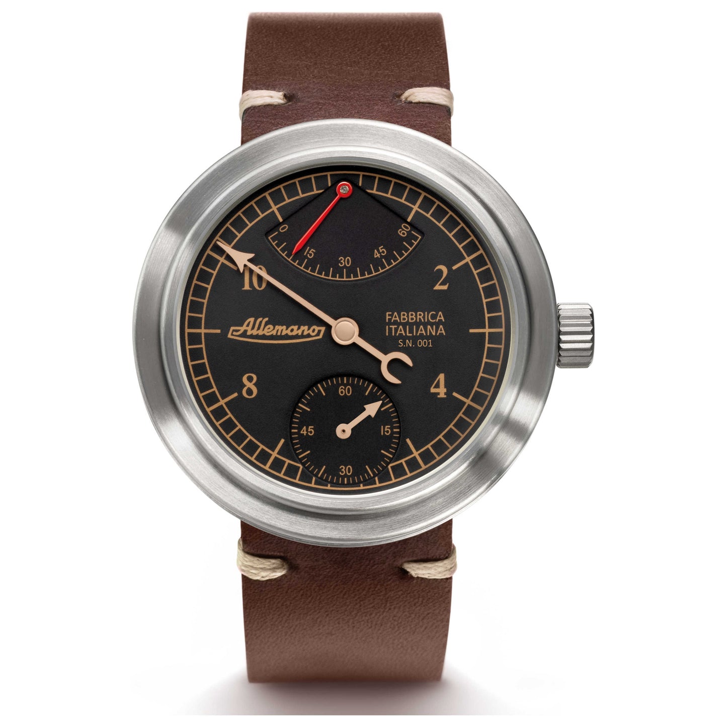 Front view of Allemano 1919 Man Men's Manual-Wind Watch MANA1919CPPB
