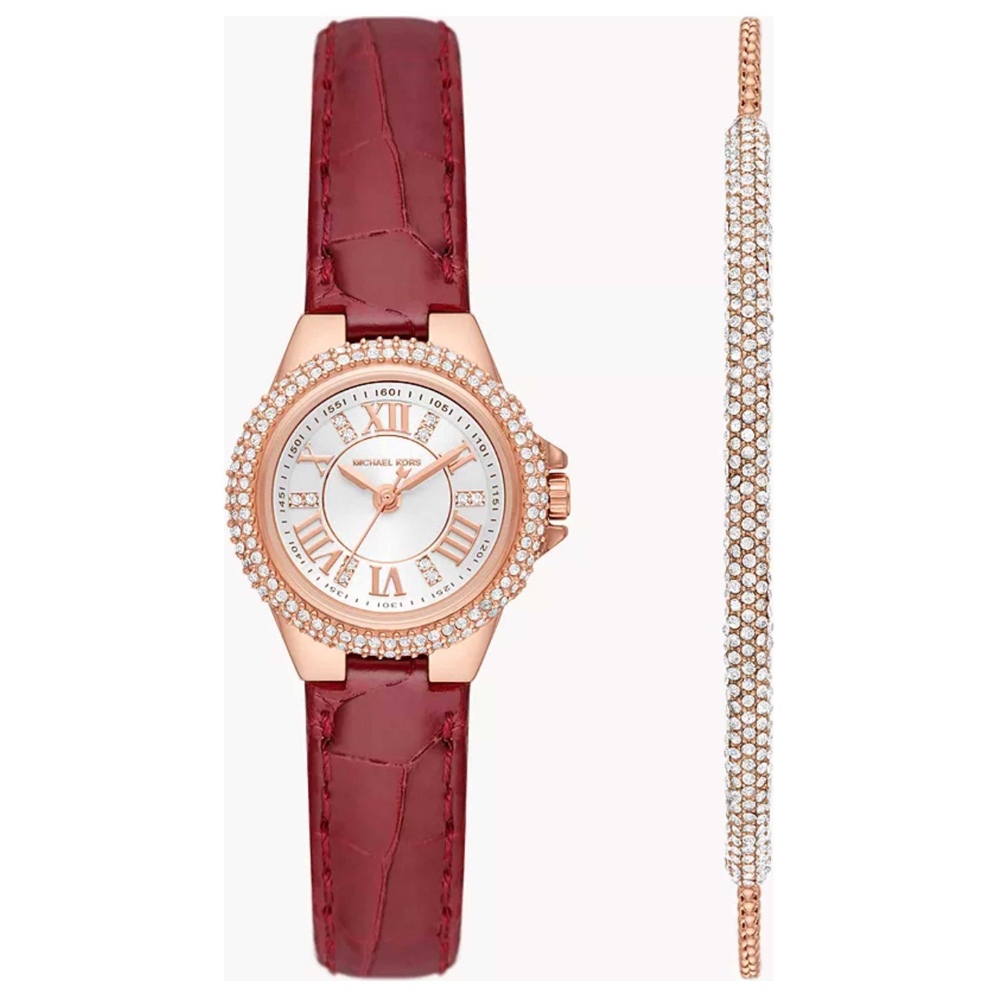 Front view of Michael Kors Mini Camille Women's Quartz Watch MK1069SET