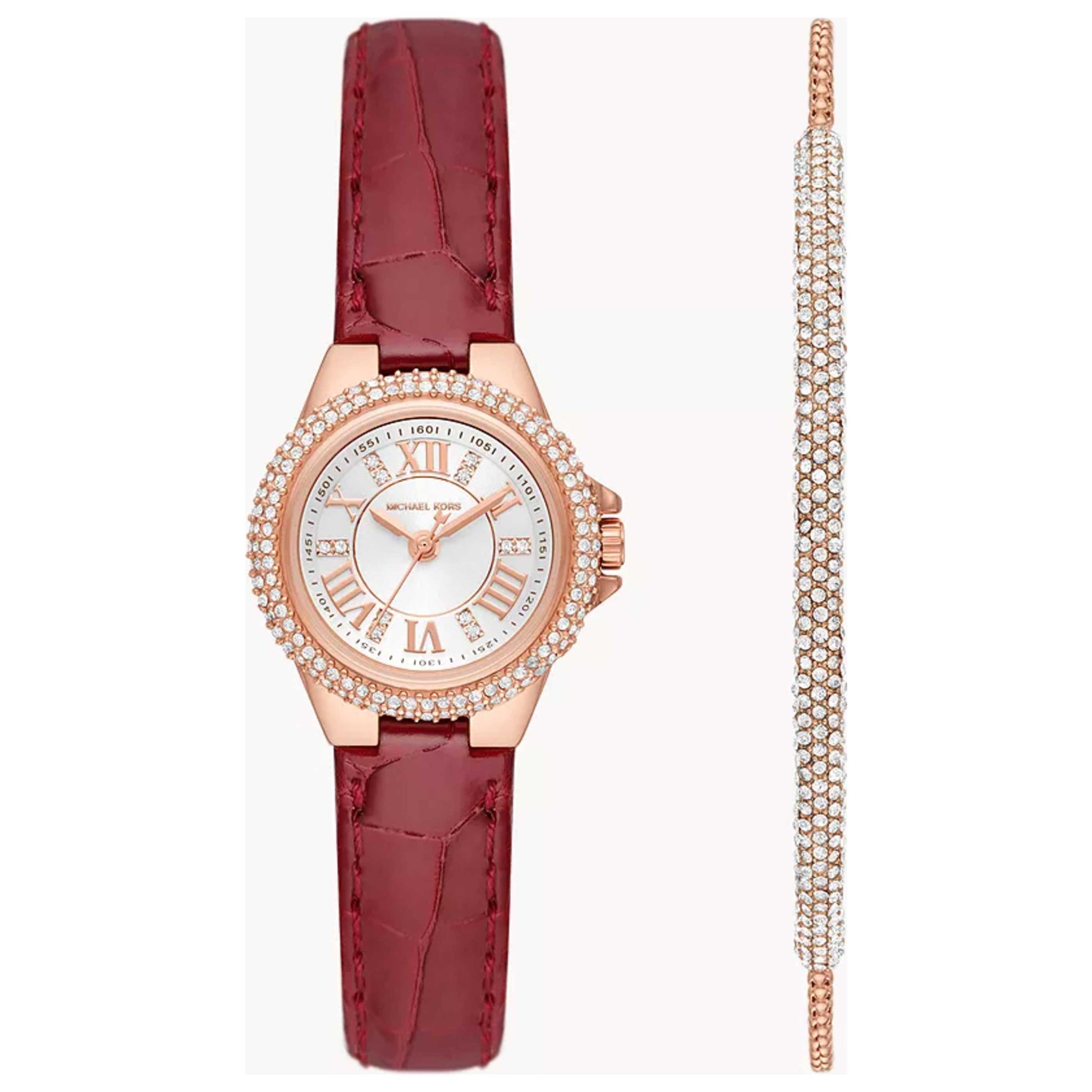 Front view of Michael Kors Mini Camille Women's Quartz Watch MK1069SET
