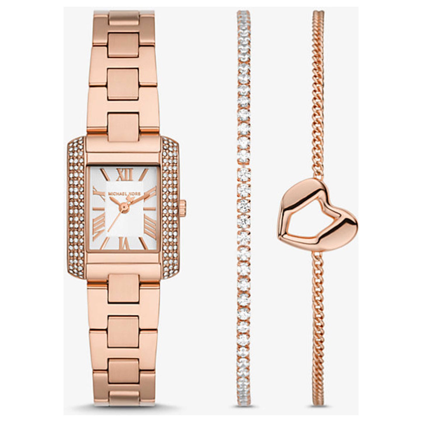 Front view of Michael Kors Emery Women's Quartz Watch MK7512SET