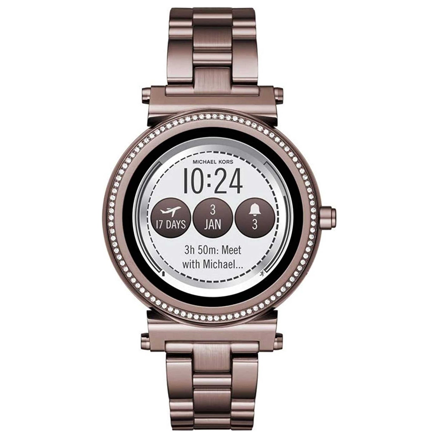 Front view of Michael Kors Sofie Women's Rechargeable Battery Watch MKT5030