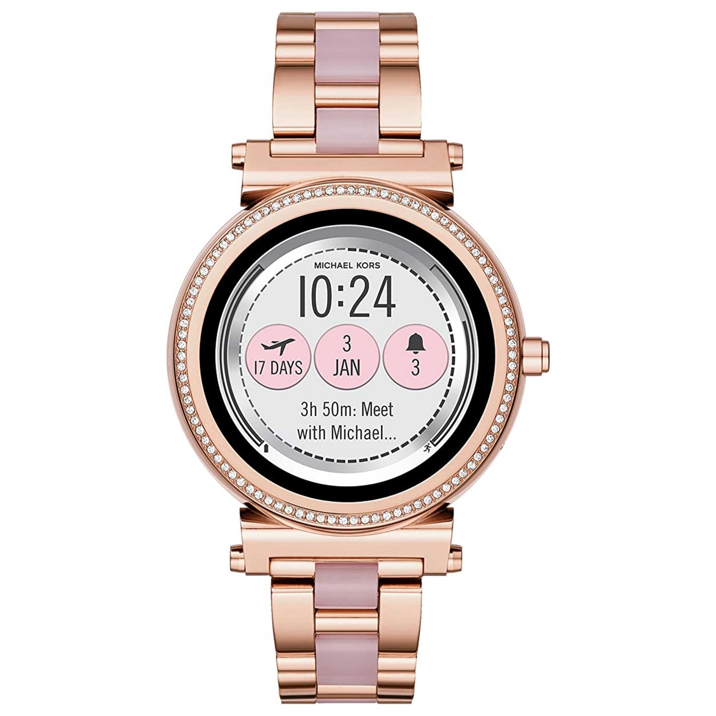 Front view of Michael Kors Sofie Women's Rechargeable Battery Watch MKT5041