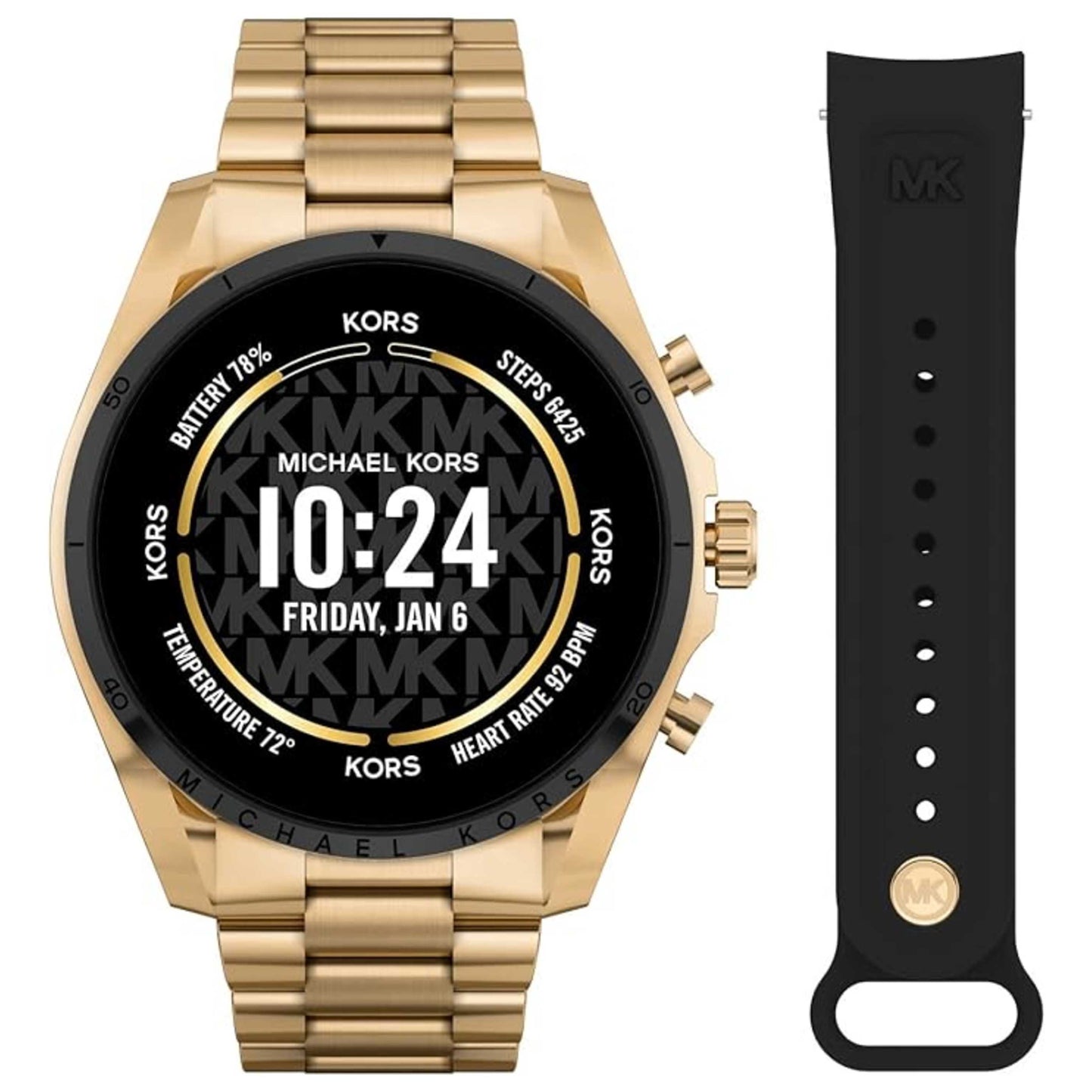 Front view of Michael Kors Gen 6 Bradshaw Women's Quartz Smartwatch MKT5138