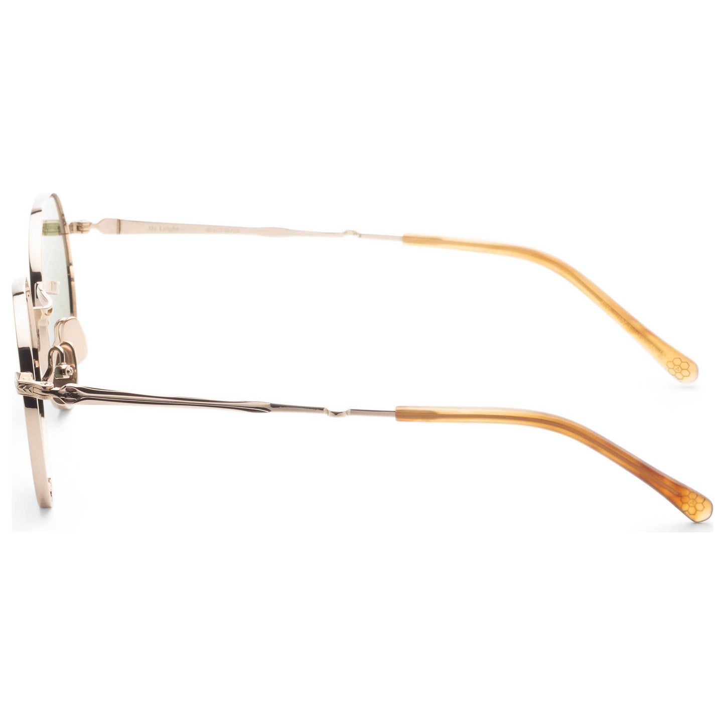 Left view of Garrett Leight HACHI Unisex Opticals ML4033-49-12KG-MMRRYESFDMDGRN