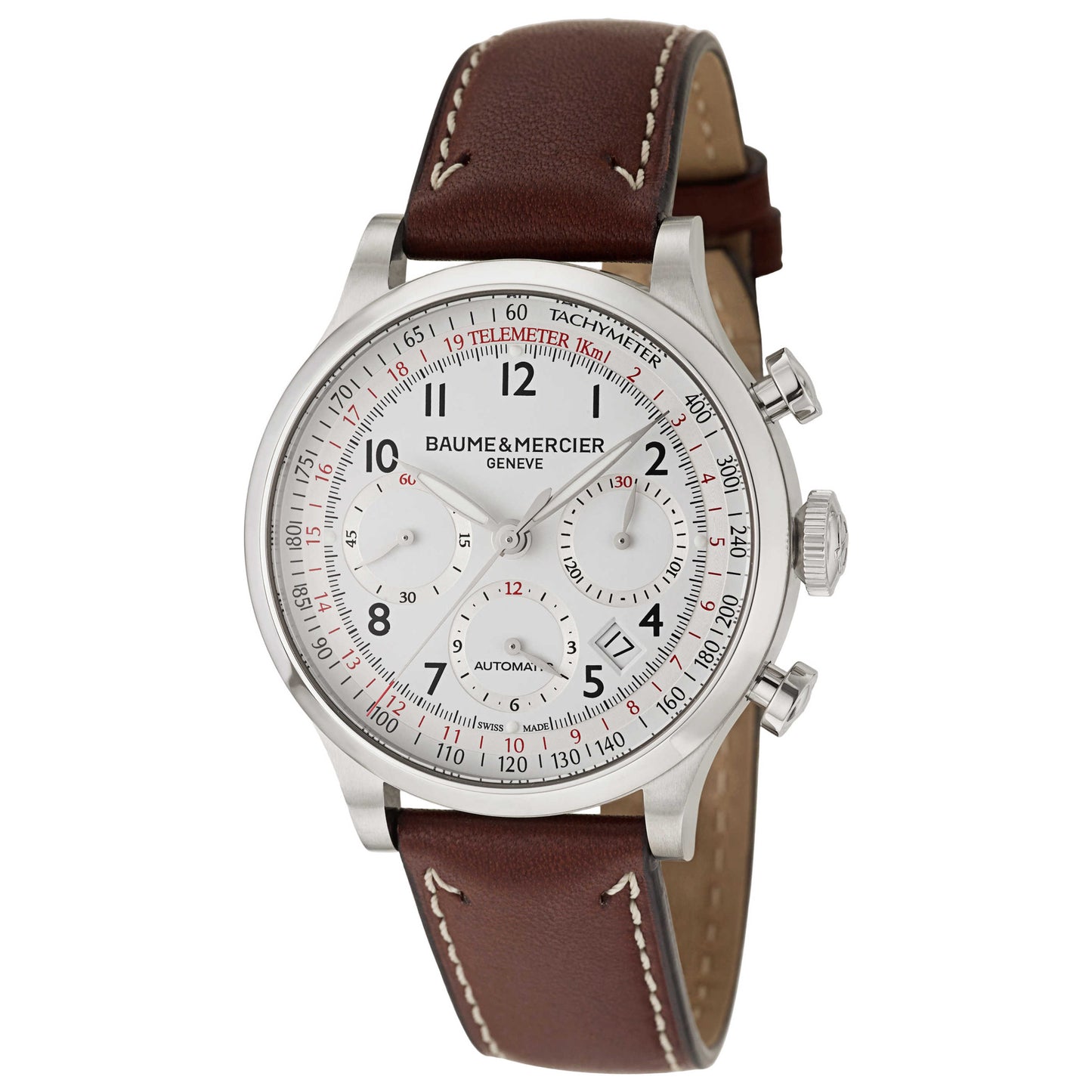 Front view of Baume and Mercier Capeland Men's Automatic Watch MOA10000