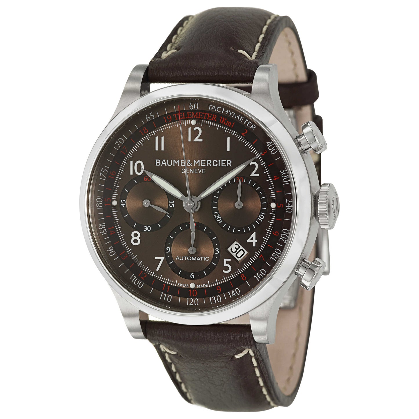 Front view of Baume and Mercier Capeland Men's Automatic Watch MOA10002