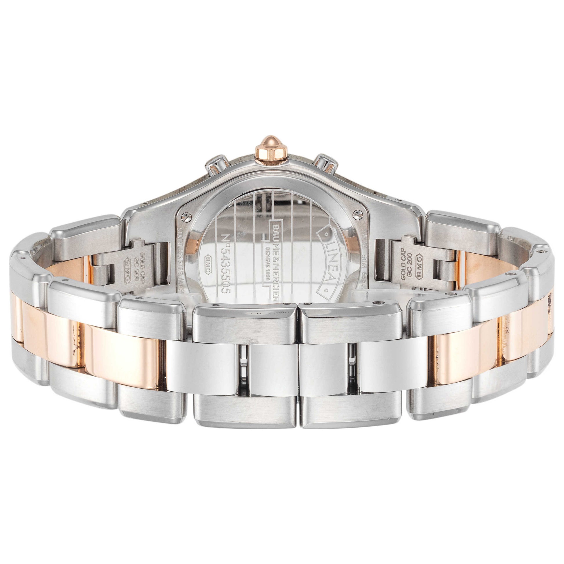 Back view of Baume and Mercier Linea Women's Quartz Watch MOA10016