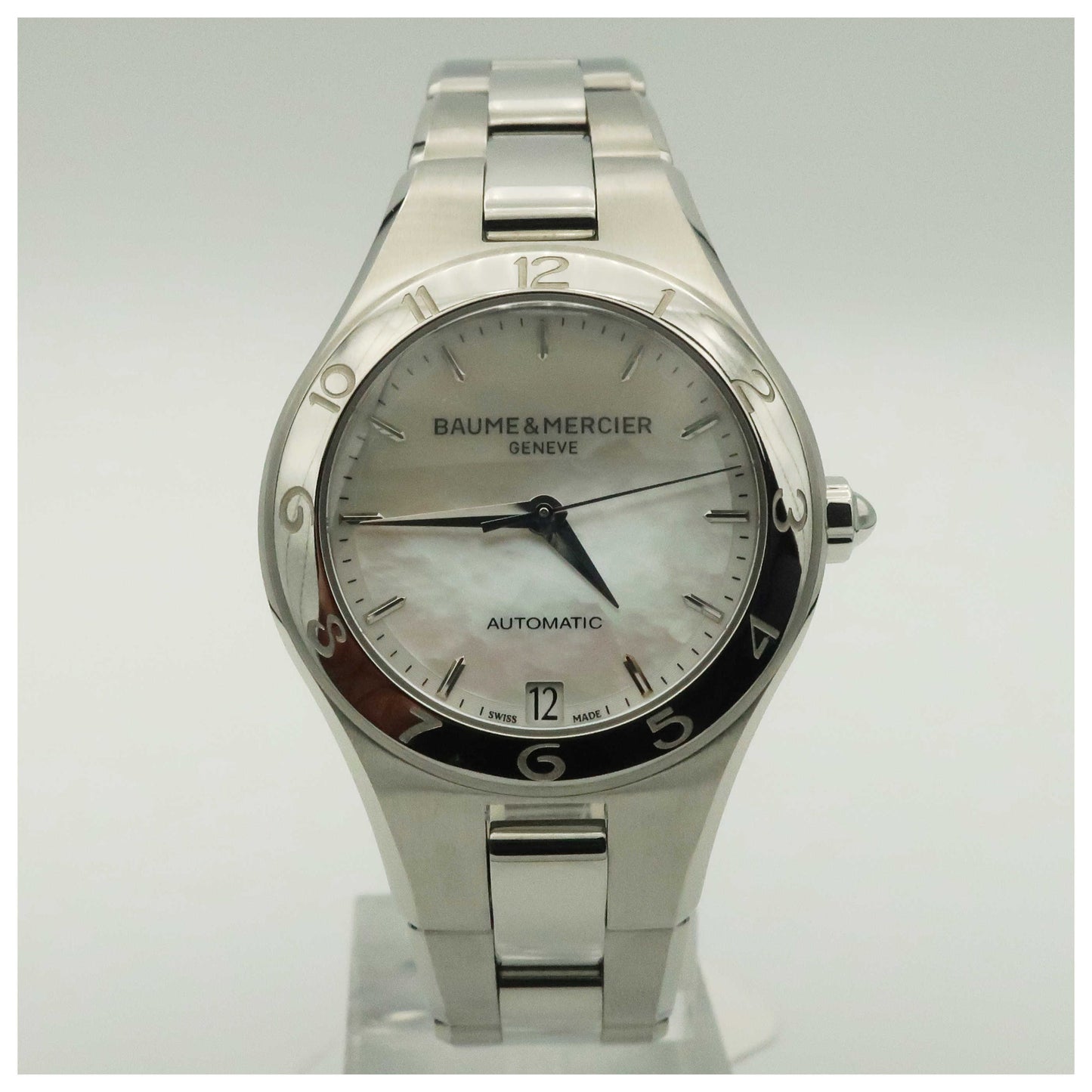 Front view of Baume and Mercier Linea Women's Automatic Watch MOA10035-SDV