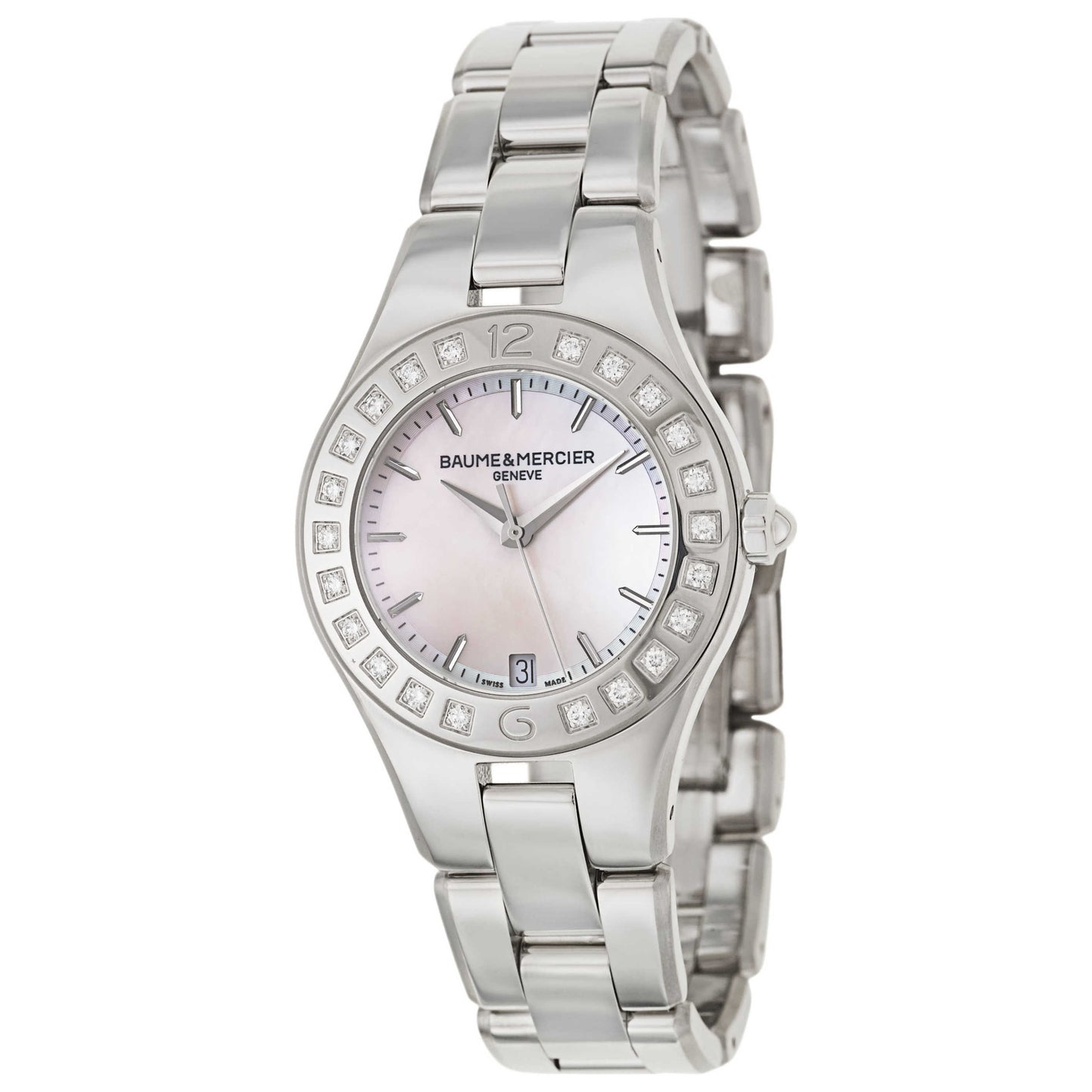 Front view of Baume and Mercier Linea Women's Swiss Quartz (Battery-Powered) Watch MOA10072