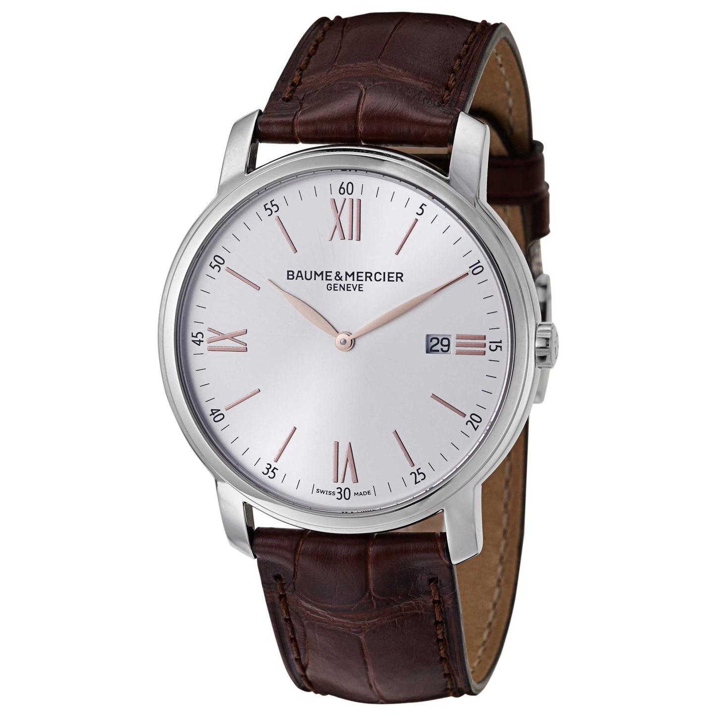 Front view of Baume and Mercier Classima Executives Men's Swiss Quartz (Battery-Powered) Watch MOA10144